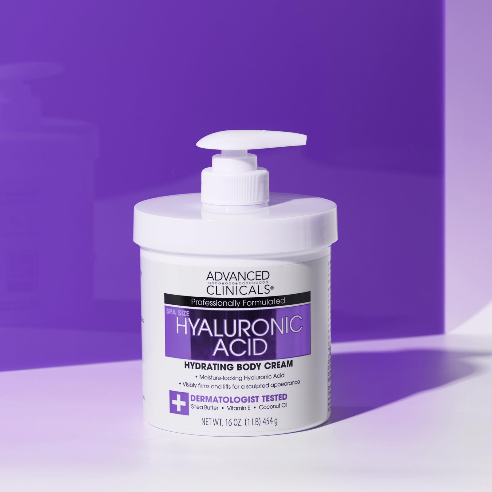 Advanced Clinicals Spa Size Hyaluronic Acid Cream for Fast Skin Hydration 16oz