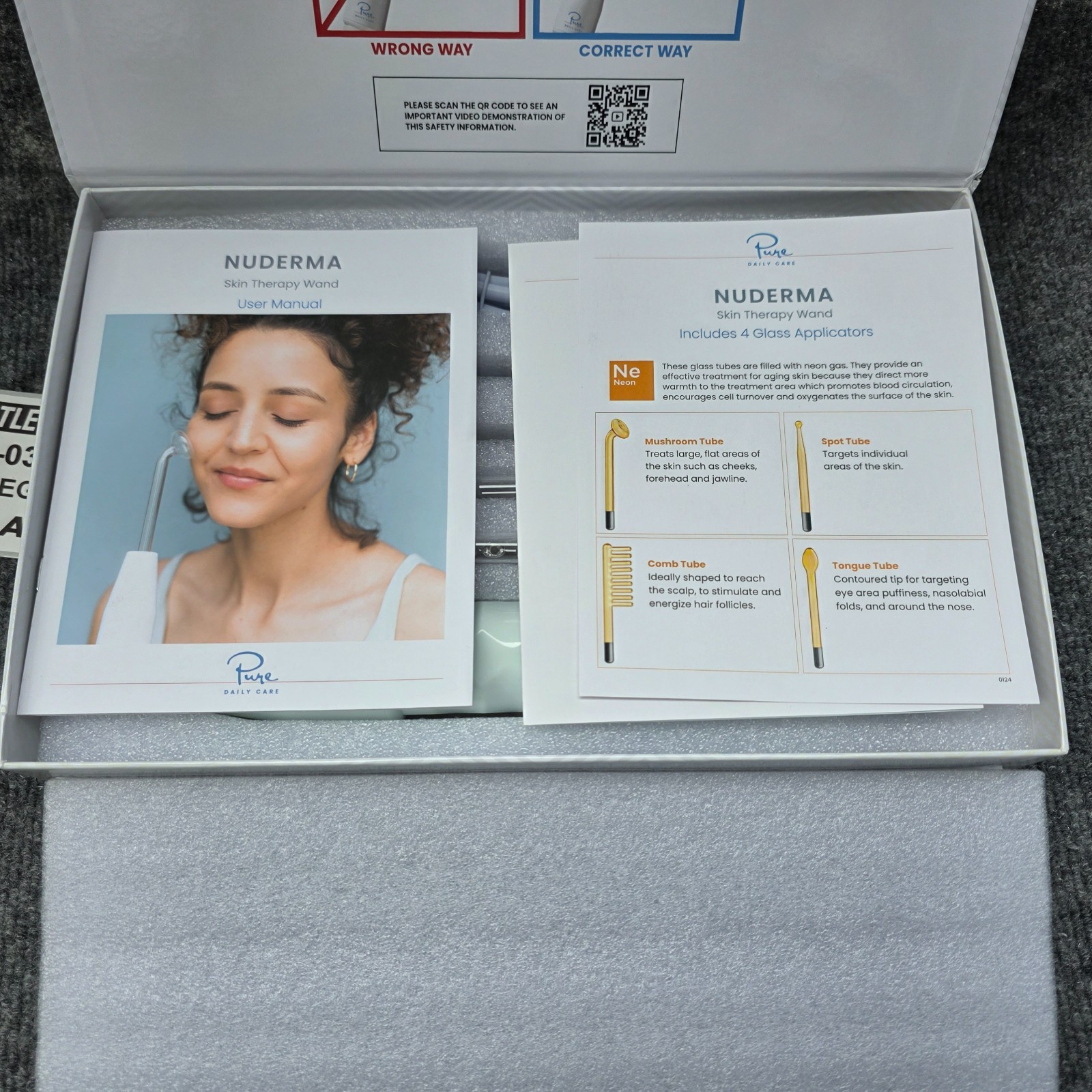 NuDerma Handheld Skin Therapy Wand Machine w/ Neon Anti-Aging, Skin Tightening🔥