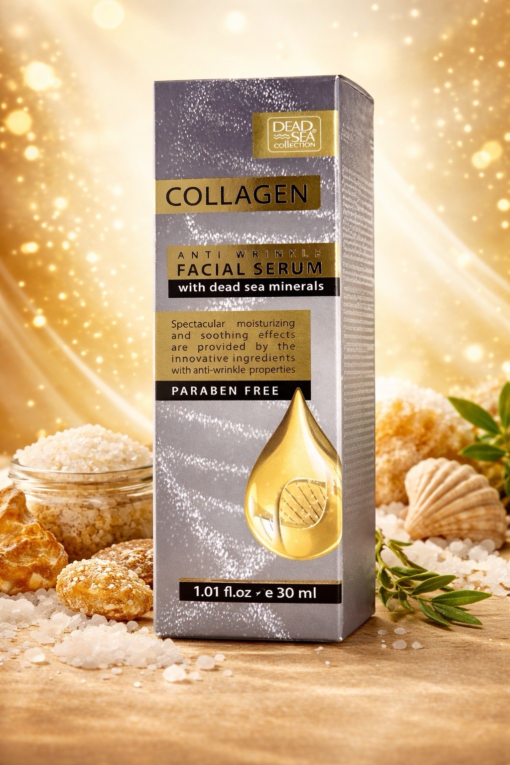 Dead Sea Minerals Collagen Anti-Wrinkle Facial Serum Paraben Free 1.0 fl oz NEW