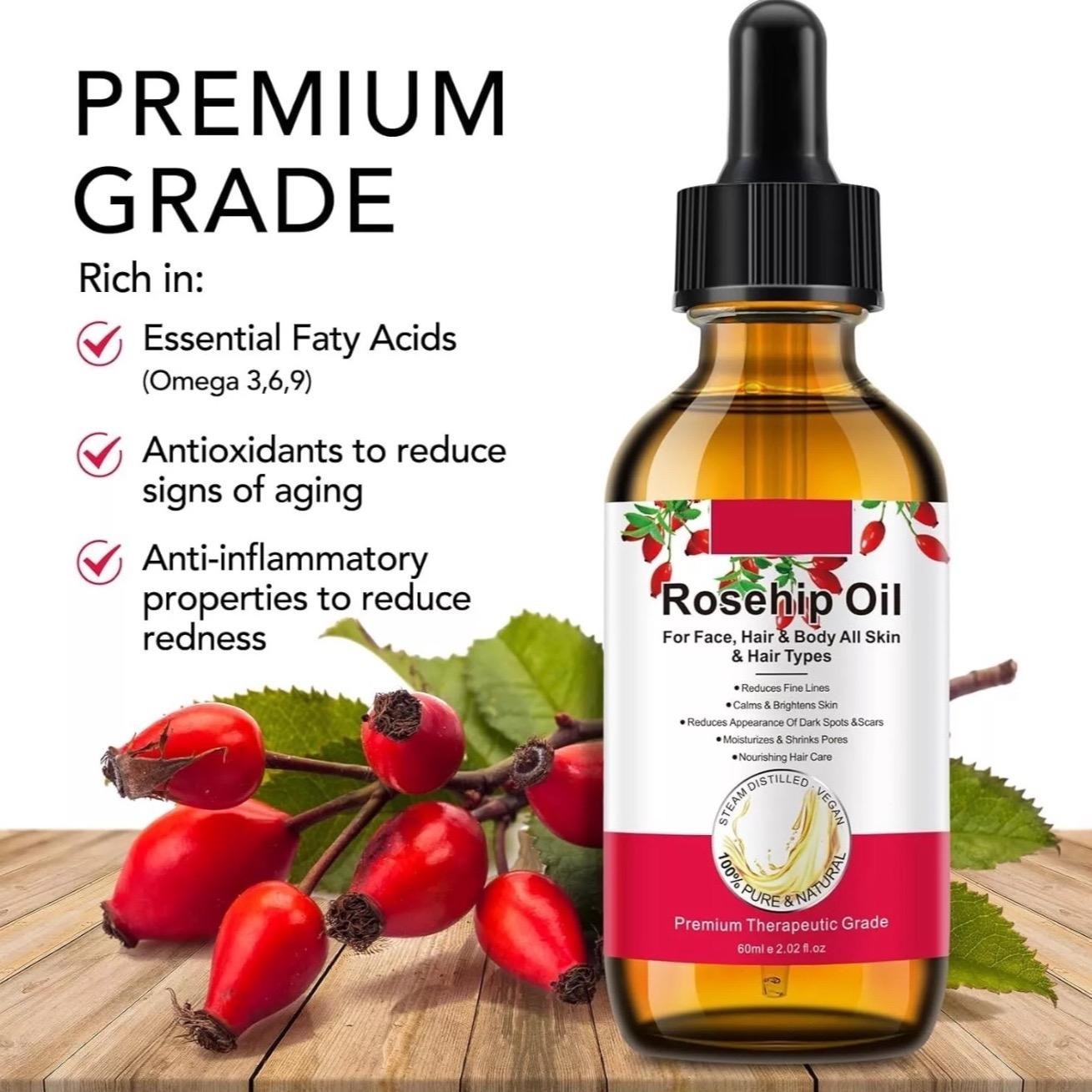 Rosehip Oil, 1.8 fl oz (53 ml) Advanced Clinicals NIB