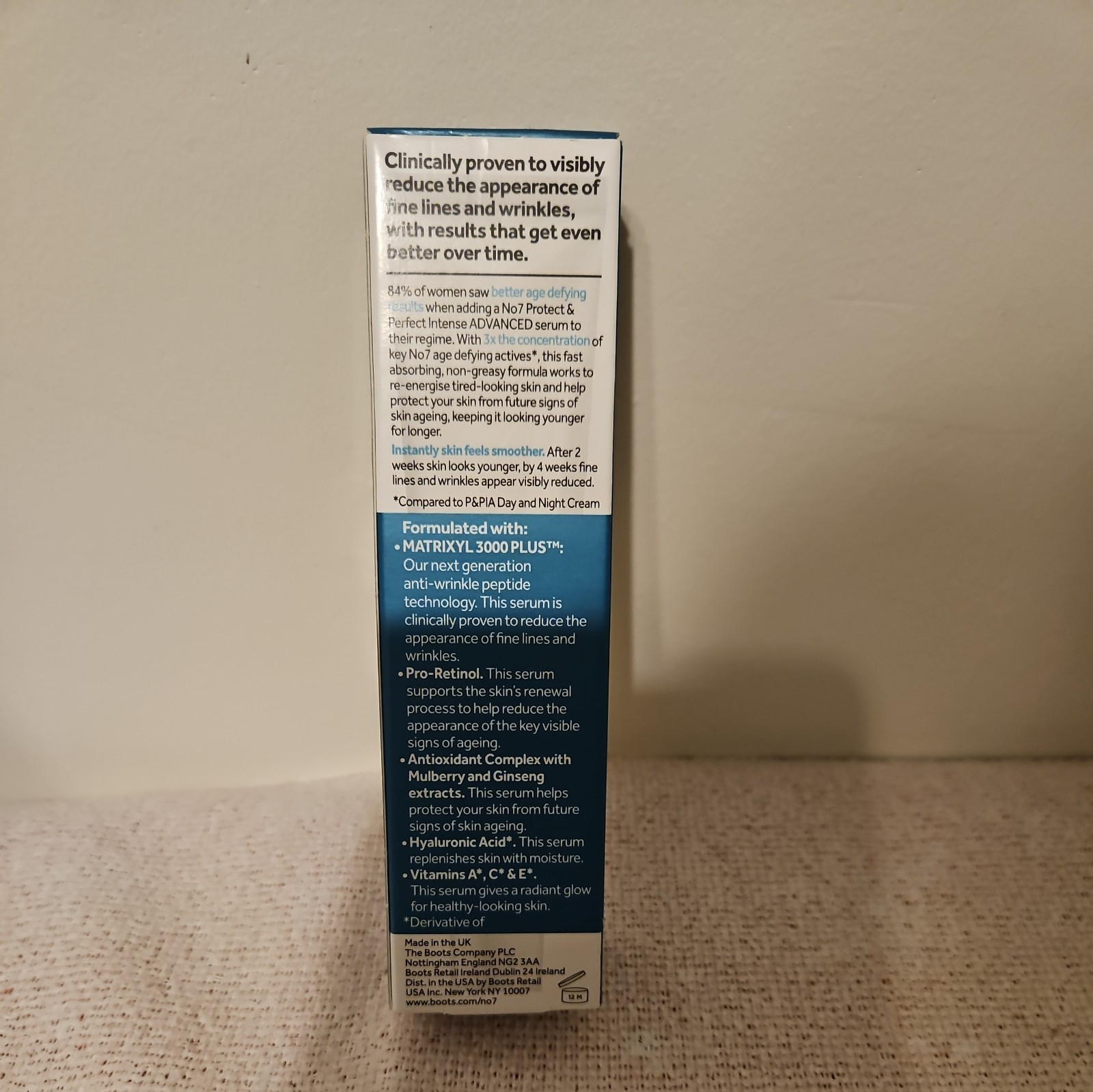 No7 Protect & Perfect Intense Advanced Serum – 30ml / 1 Fl. Oz. – New in Box