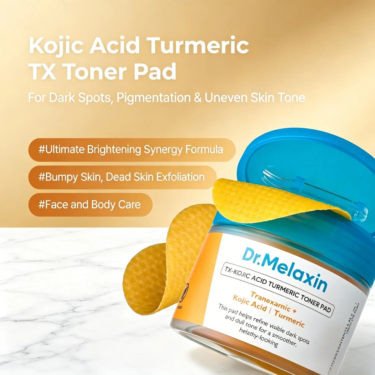 Dr. Melaxin Kojic Acid & Turmeric TX Toner Pad – Dark Spot & Pigmentation Care