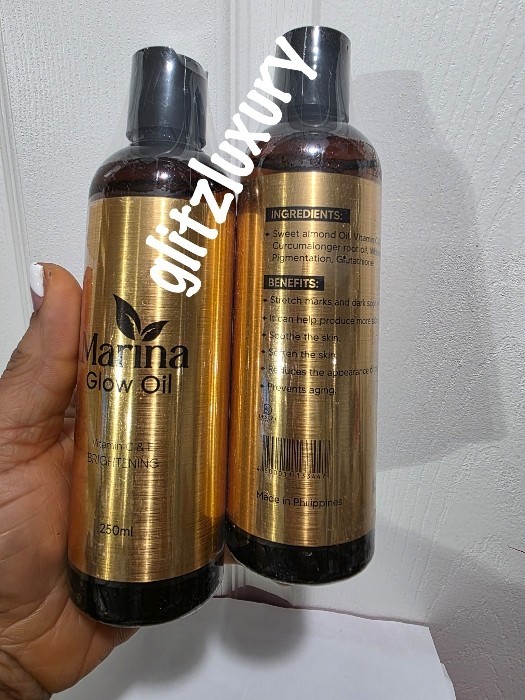 3pcs. Marina Glow super lightening beauty Milk, Soap & body GLOWING oil