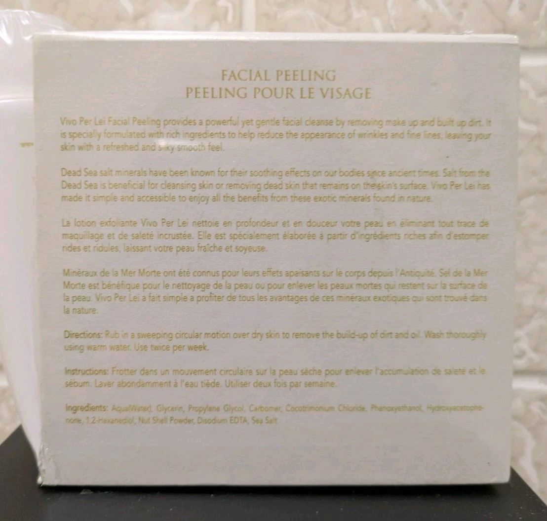 Vivo Per Lei Facial Peeling Dead Sea Minerals 1.7 fl. oz. Sealed + Travel Size