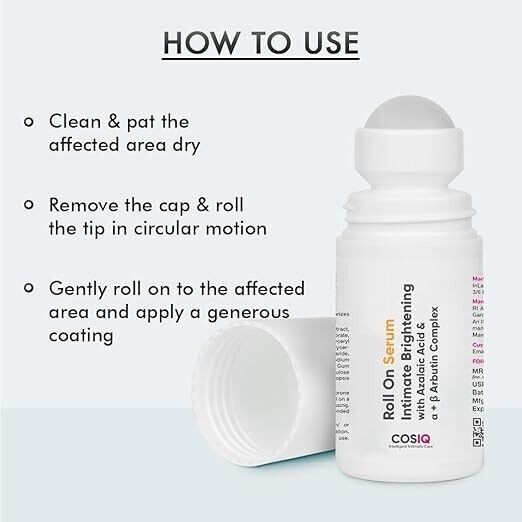 Cos-IQ Intimate Brightening Roll-On Serum | With Azelaic Acid 40ml