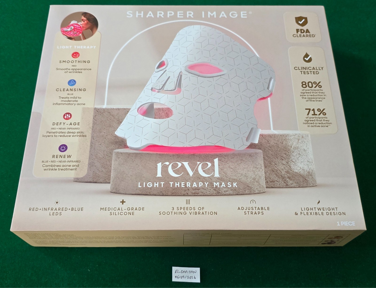 Sharper Image Revel Red Light Therapy Face Mask (New and Sealed)