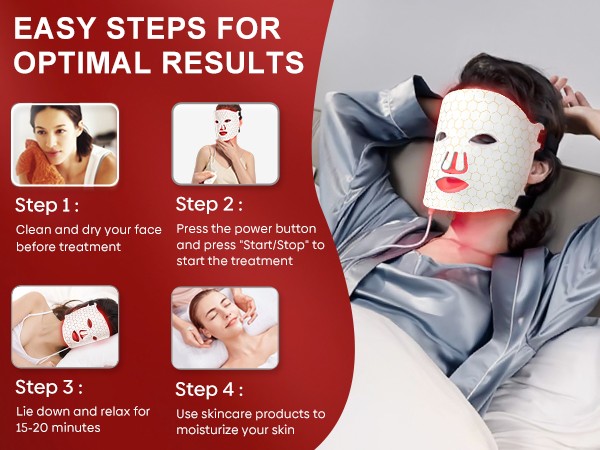 LED Face Mask Red Light Therapy Face Light Therapy Mask for Facial Skin Care US