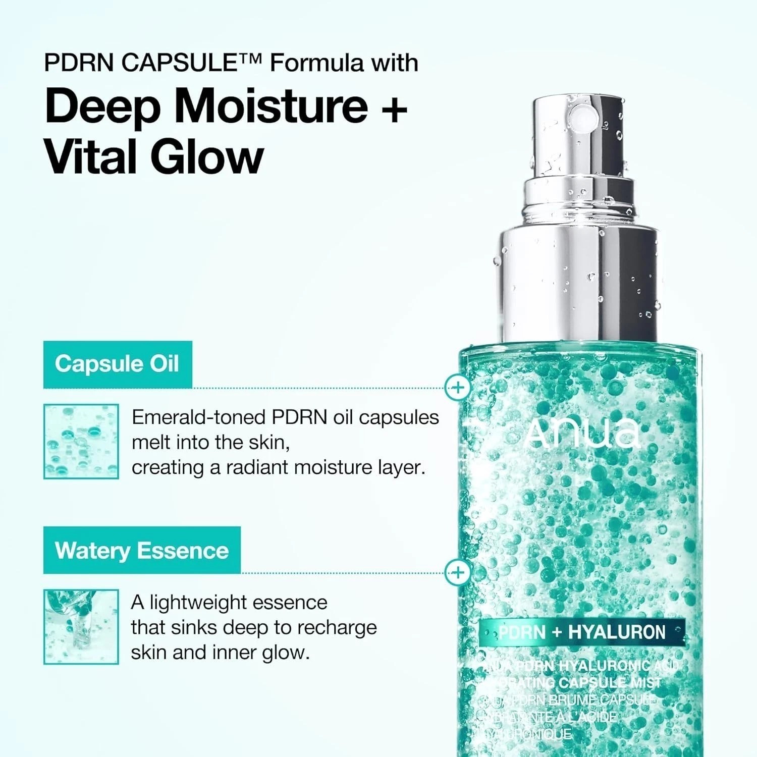 Anua PDRN Collagen Glow Facial Serum Spray,Hydrating Face Mist,Hyaluronic Acid