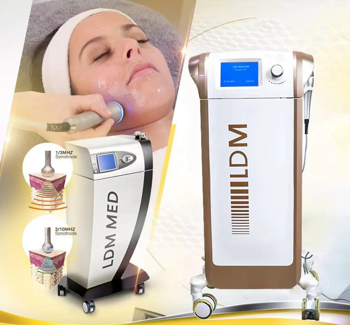 1/3/10Mhz Germany LDM-Tech Painless Wrinkle Remove Skin Rejuvenation Machine