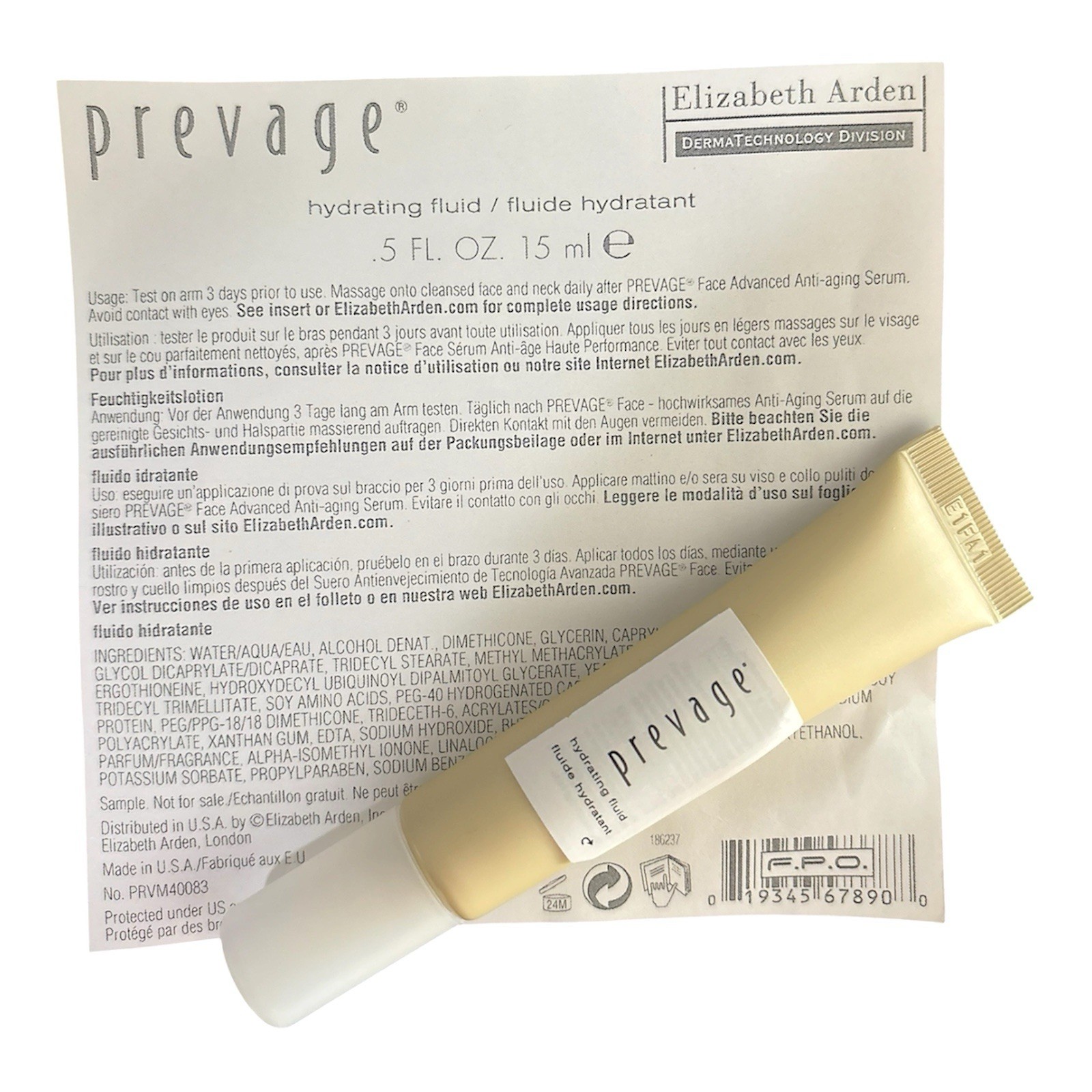 Elizabeth Arden Prevage Hydrating Fluid 0.5oz / 15mL Sample Size NEW Lot of 2