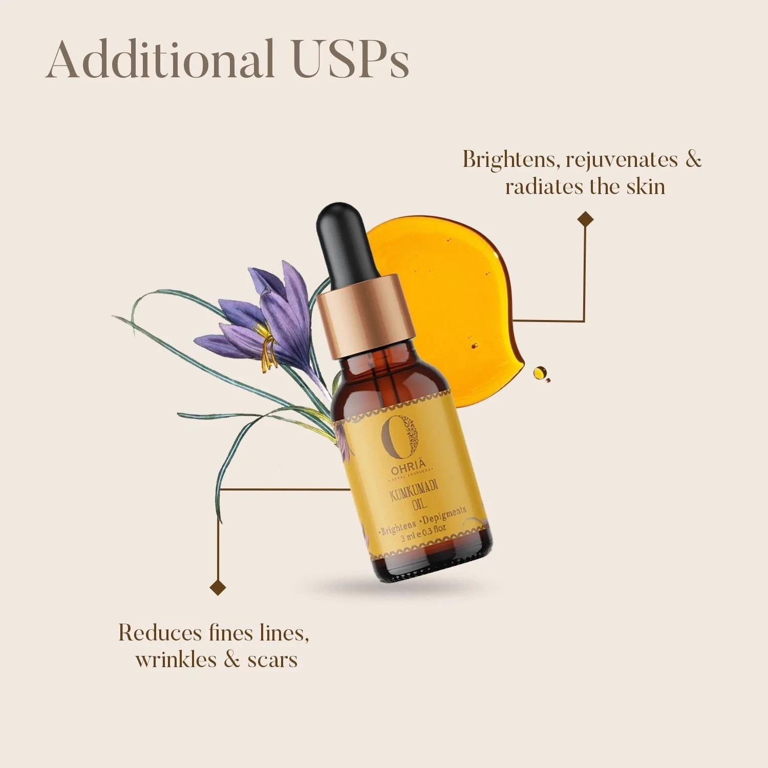 Ohria Ayurveda Kumkumadi Oil For Skin Brightening 3ml