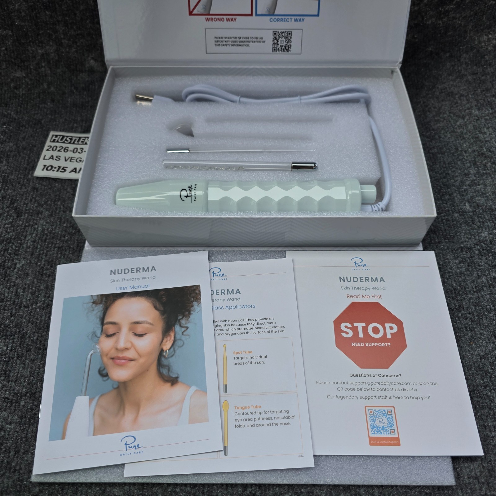 NuDerma Handheld Skin Therapy Wand Machine w/ Neon Anti-Aging, Skin Tightening🔥