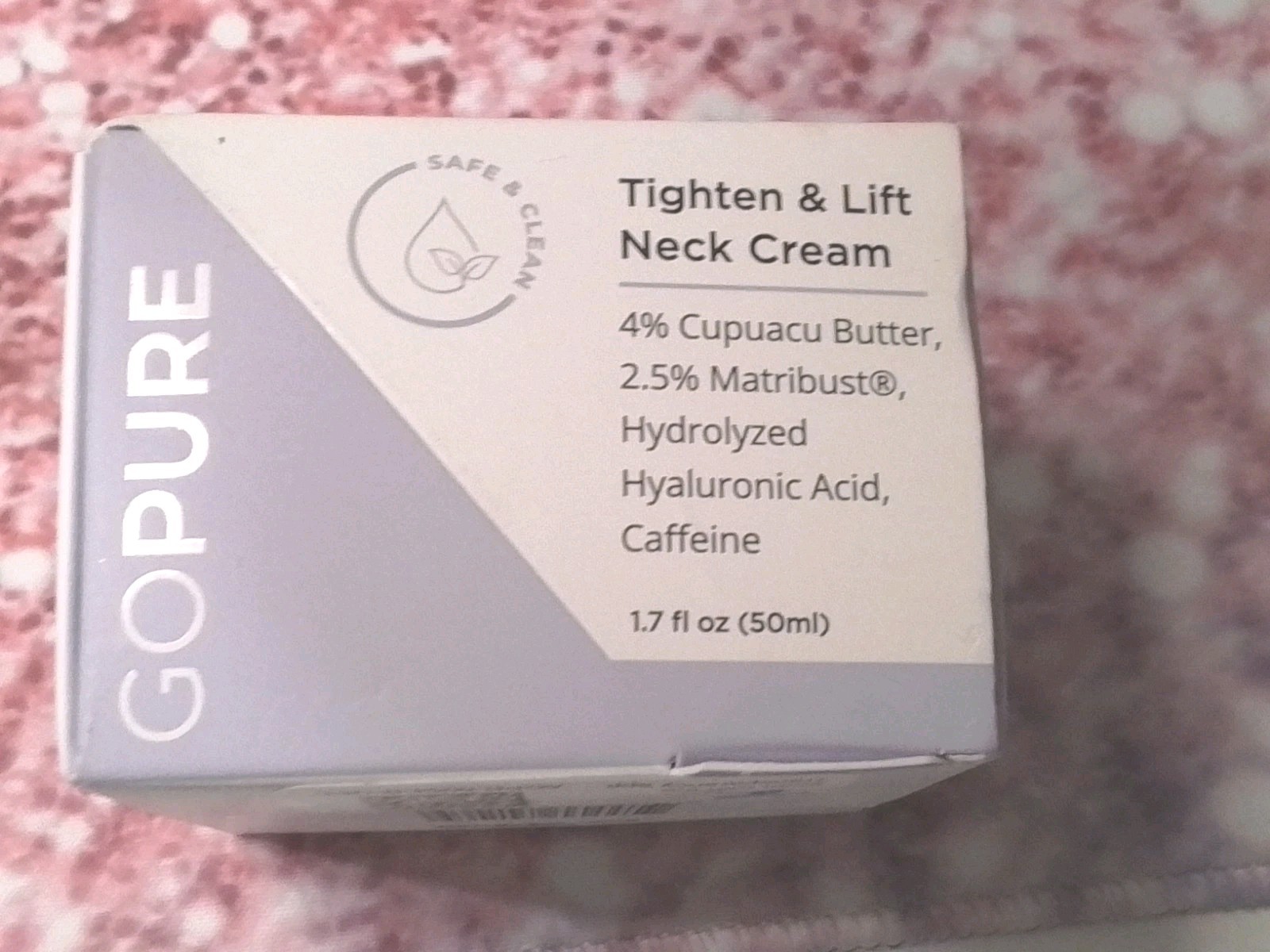 New & Sealed! Go Pure Tighten & Lift Neck Firming Cream 1.7 Oz 50ml Exp. 3/2028