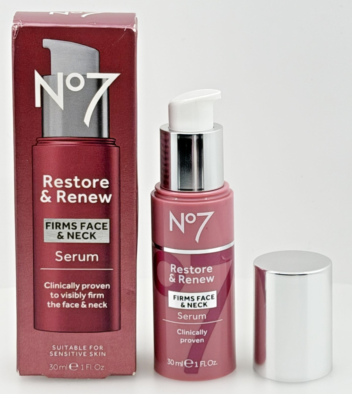No7 Restore Renew Firms Face Neck Serum 30ml 1oz Anti Aging