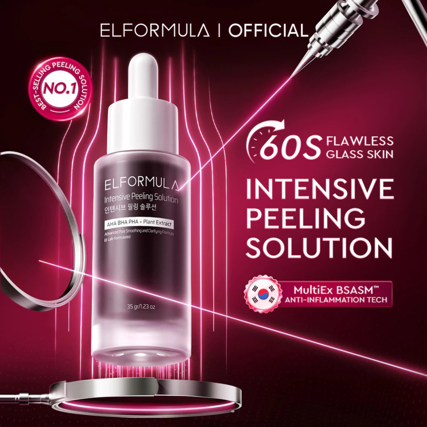 ELFORMULA Intensive Peeling Solution 12% AHA BHA PHA Facial Brighten Dark Spot