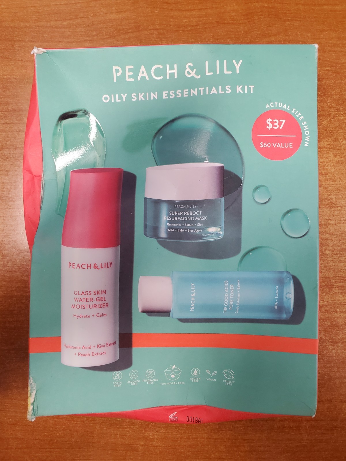 PEACH & LILY SET Oily Skin Essentials Kit Toner/Moisturizer/Resurfacing Mask 8C