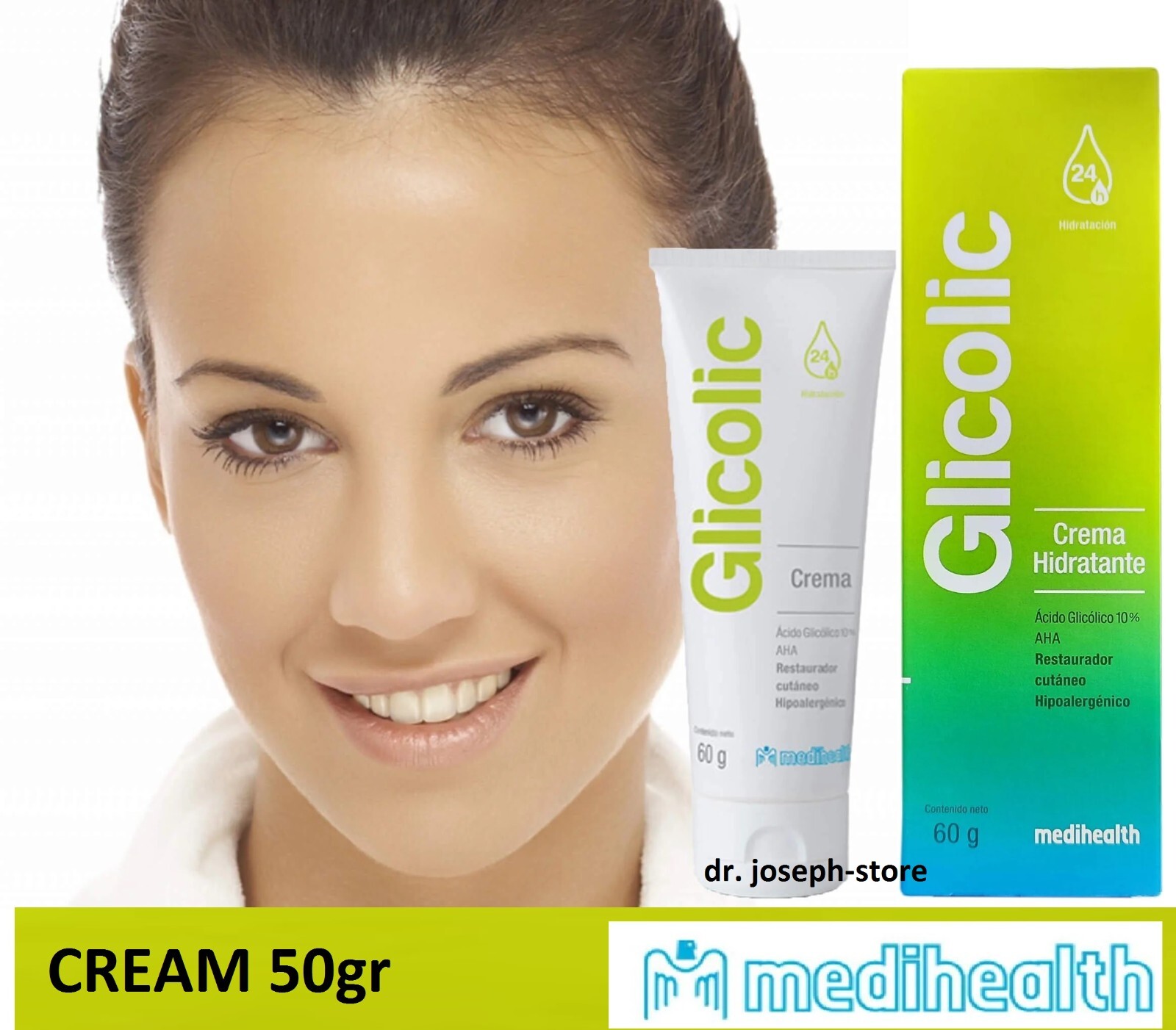 Glicolic Cream anti-aging 10 %  medihealth medi health  glycolic acid cream 60g