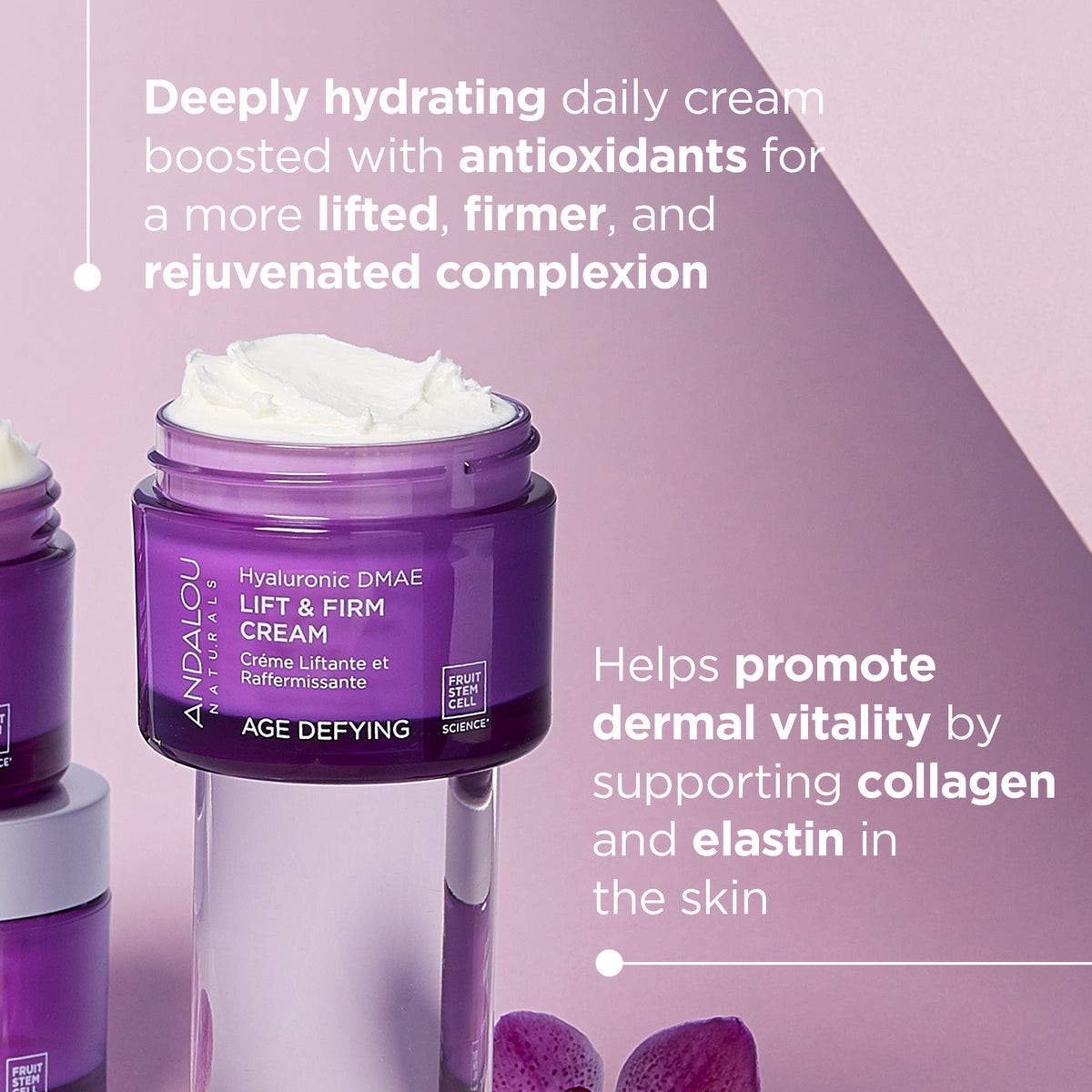 Andalou Naturals Age Defying Hyaluronic DMAE Lift & Firm Cream – 1.7oz – NEW