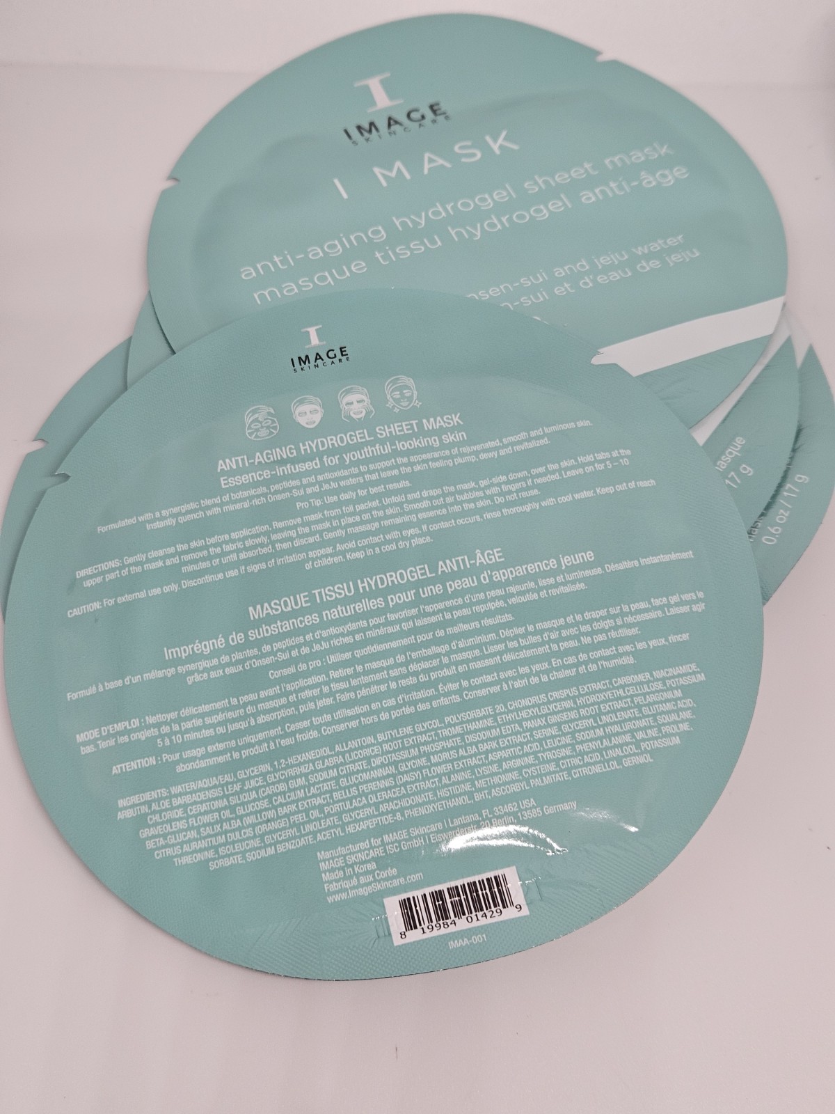 Image Skin Care I Mask Anti-Aging Hydrogel Sheet Mask 0.6oz (LOT OF 5)