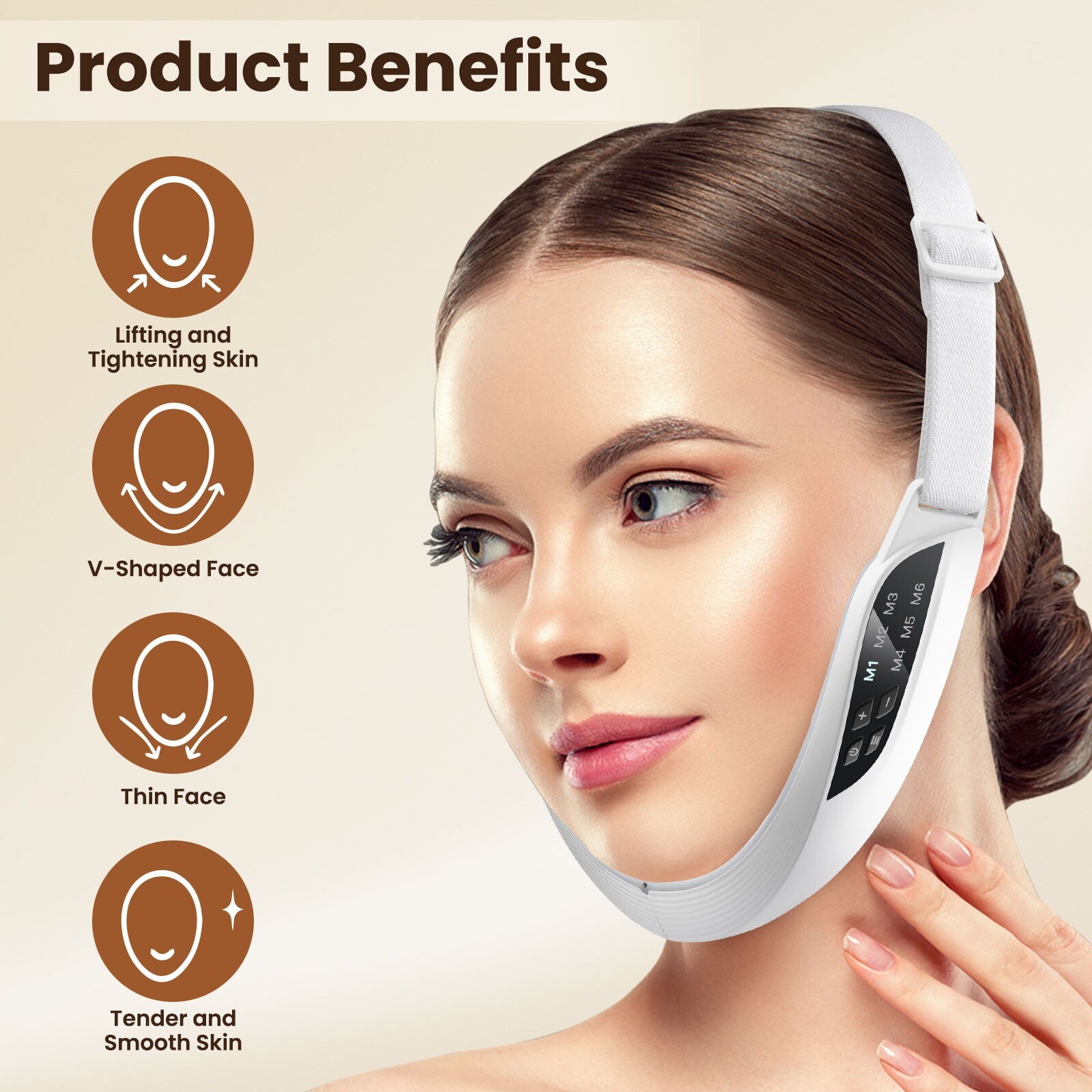 1/2PCS V-Face Massager Face-Lift Sliming Double Chin Reduce LED Photon Therapy