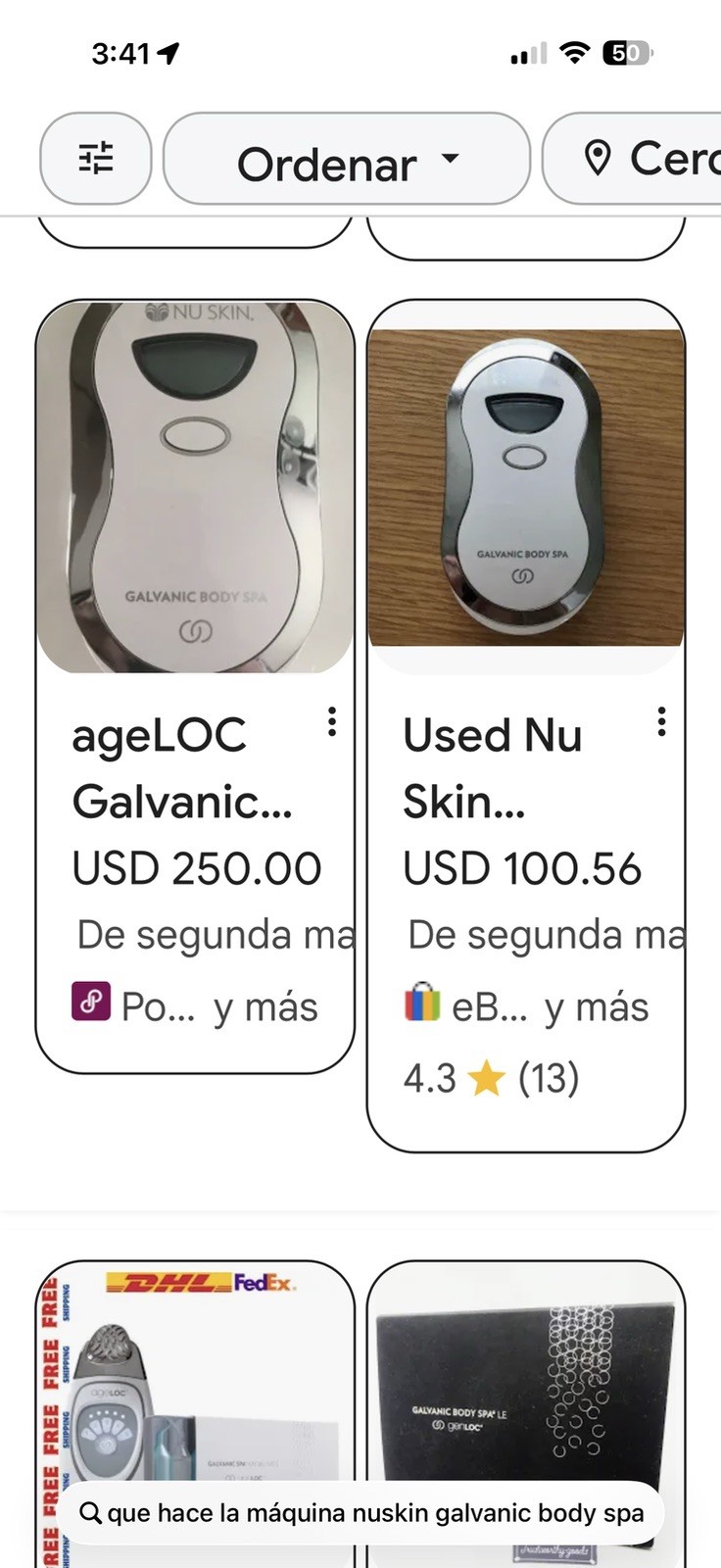 Nu Skin Galvanic Body Spa Device for Body w/ NaPCA Moisture Mist 250 mL