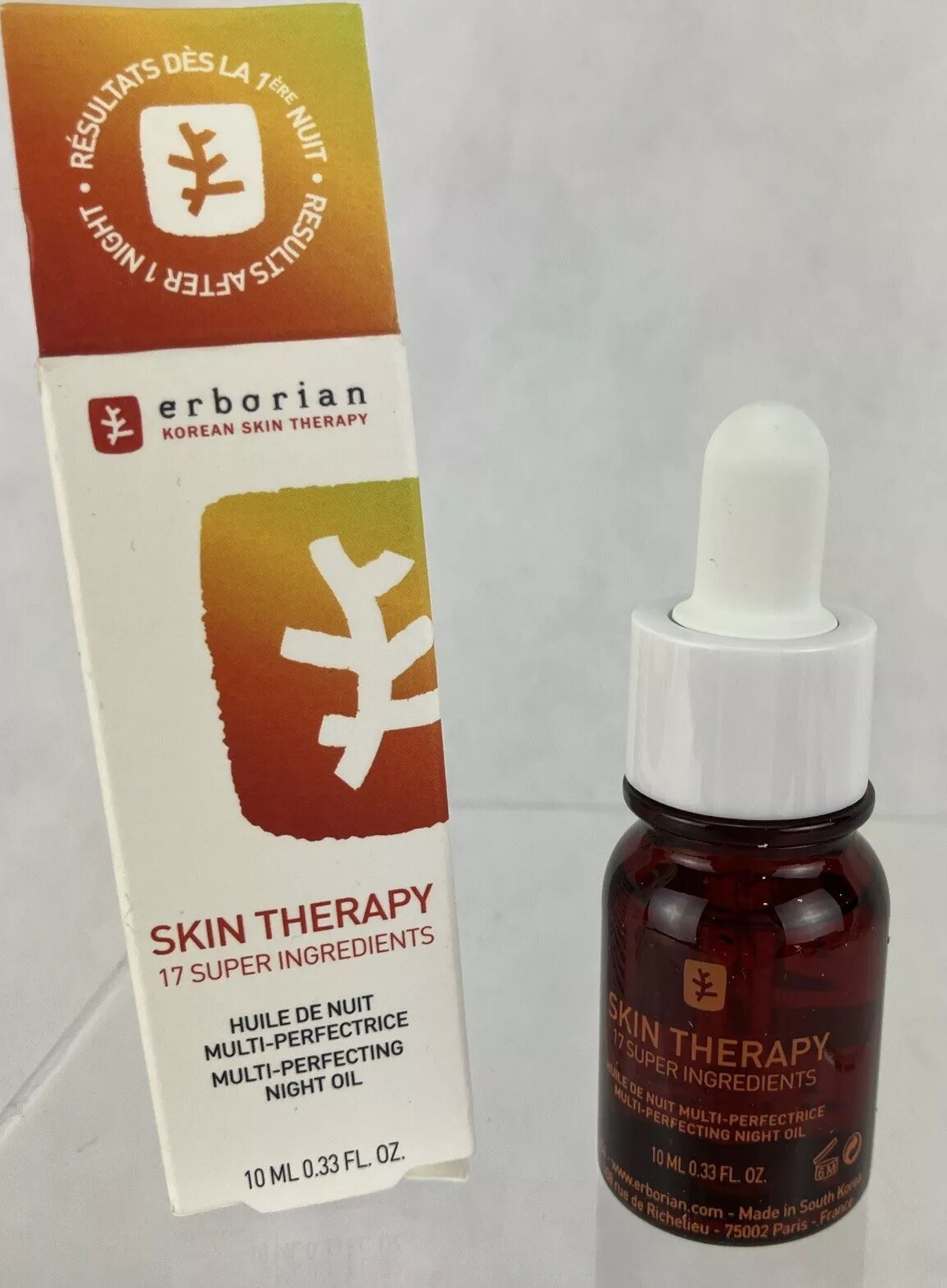 Erborian Skin Therapy Multi-Perfecting Night Oil Serum Korean Beauty 0.33 fl oz