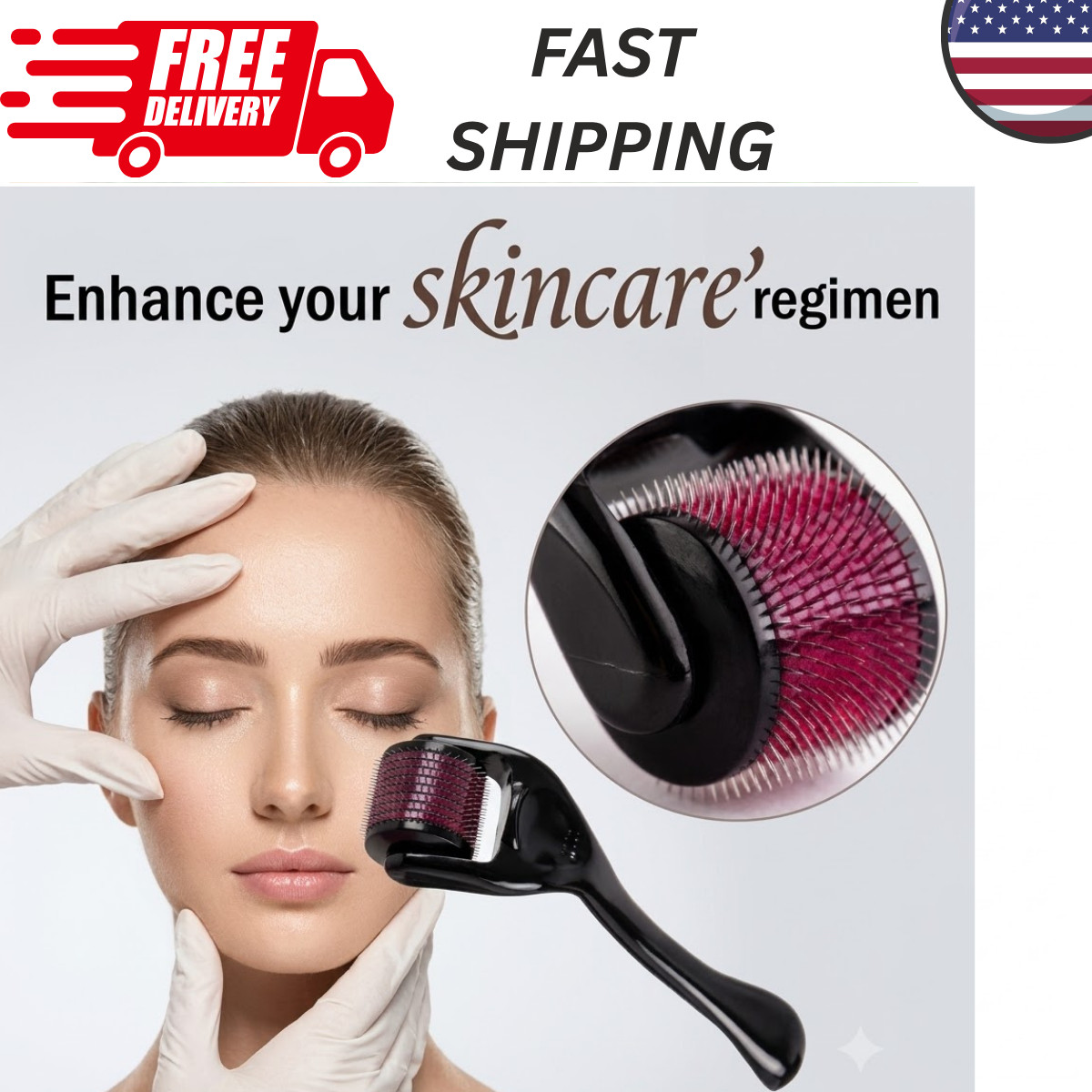 1pc Derma Roller Micro Needles Titanium Mezoroller Microneedle Roller For Face