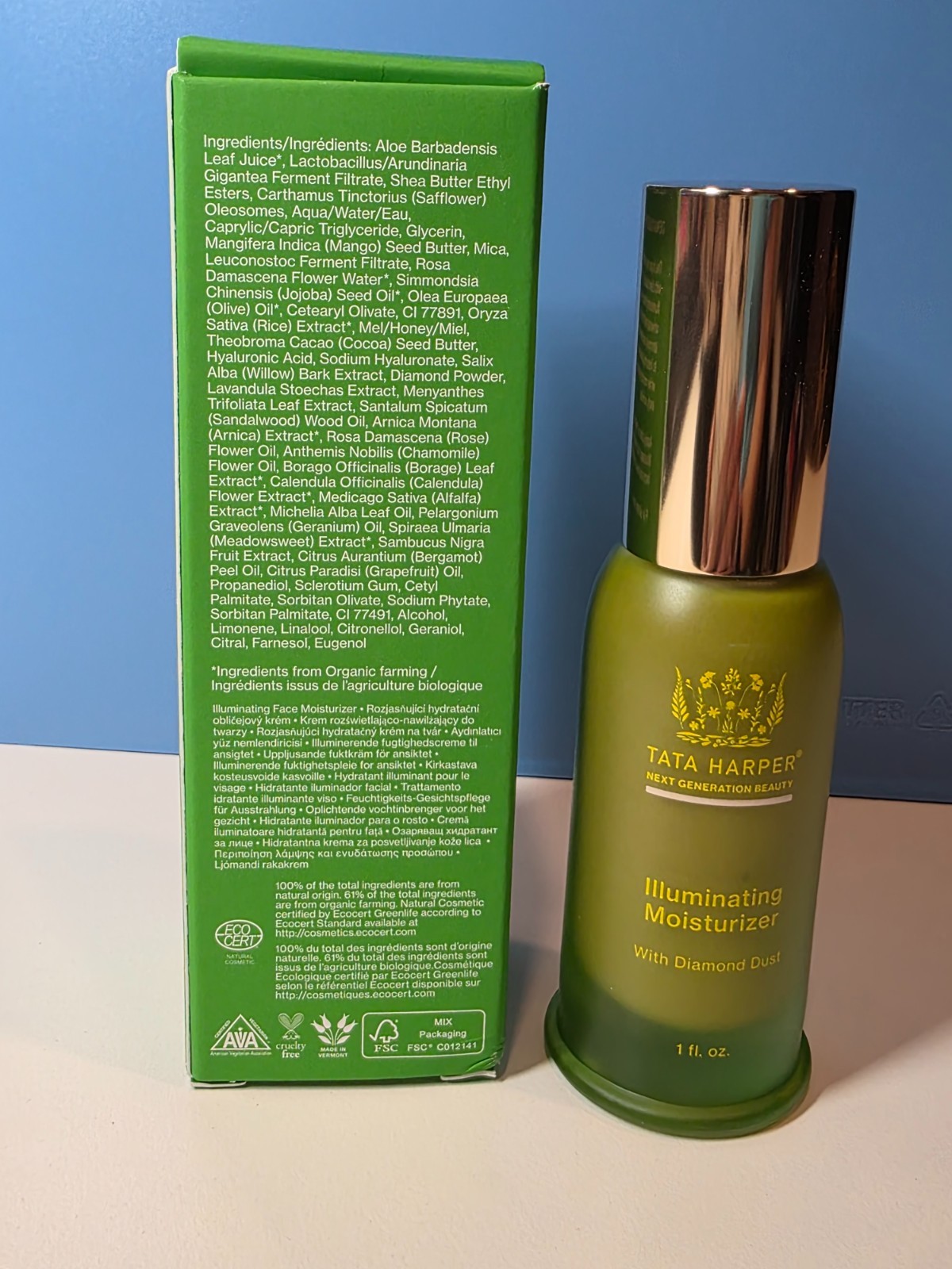 Tata Harper Illuminating Moisturizer Hyaluronic Acid Diamond Infused 1 fl.Oz