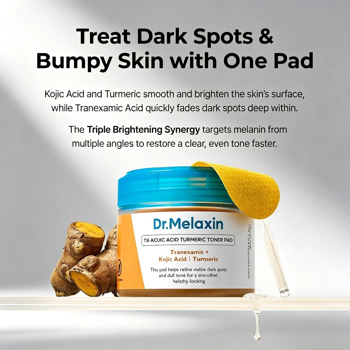 Dr. Melaxin Kojic Acid & Turmeric TX Toner Pad – Dark Spot & Pigmentation Care