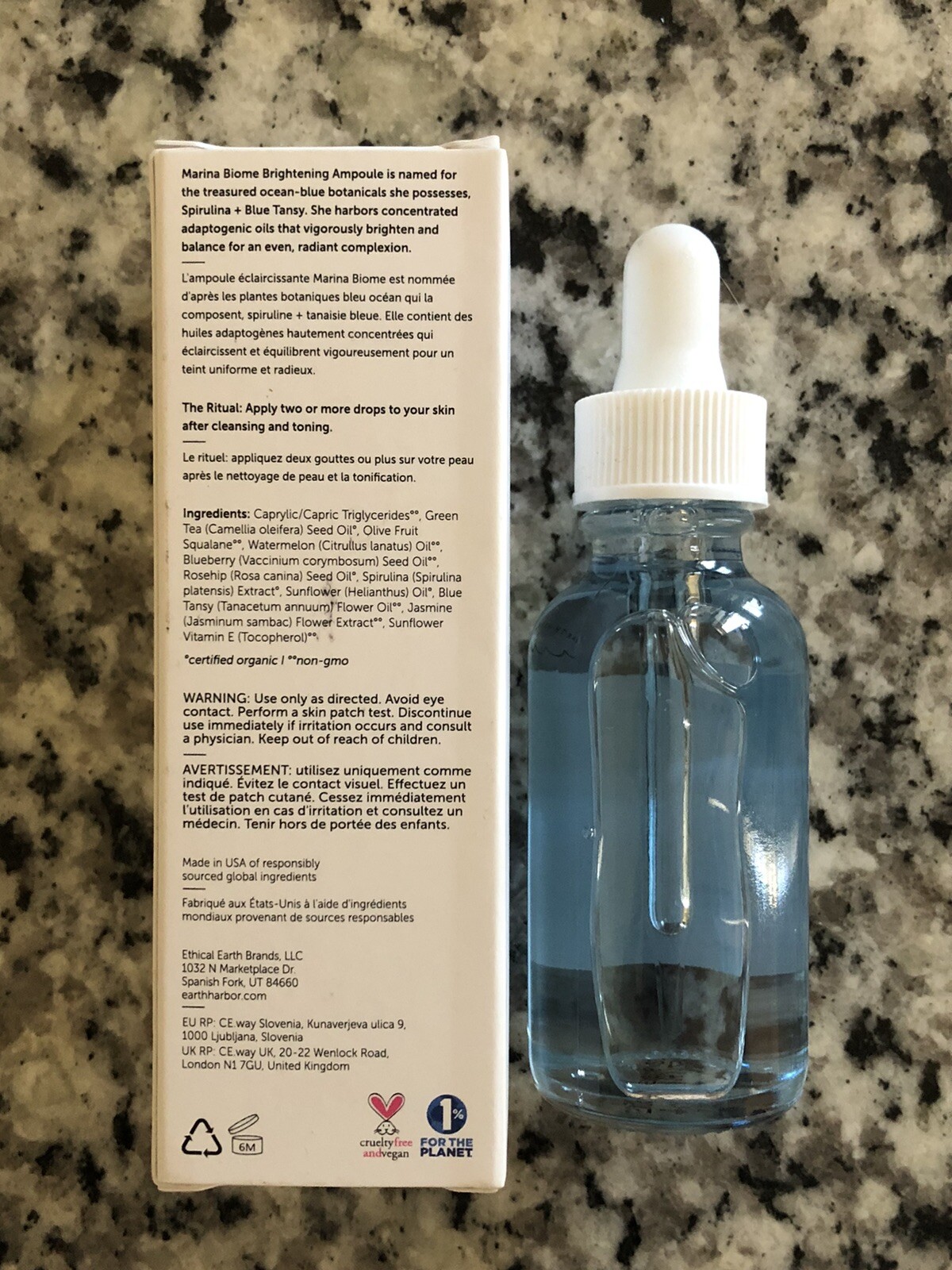 Earth Harbor Marina Biome Brightening Ampoule 1 oz 30ml Full Size ~ NIB!! 💙