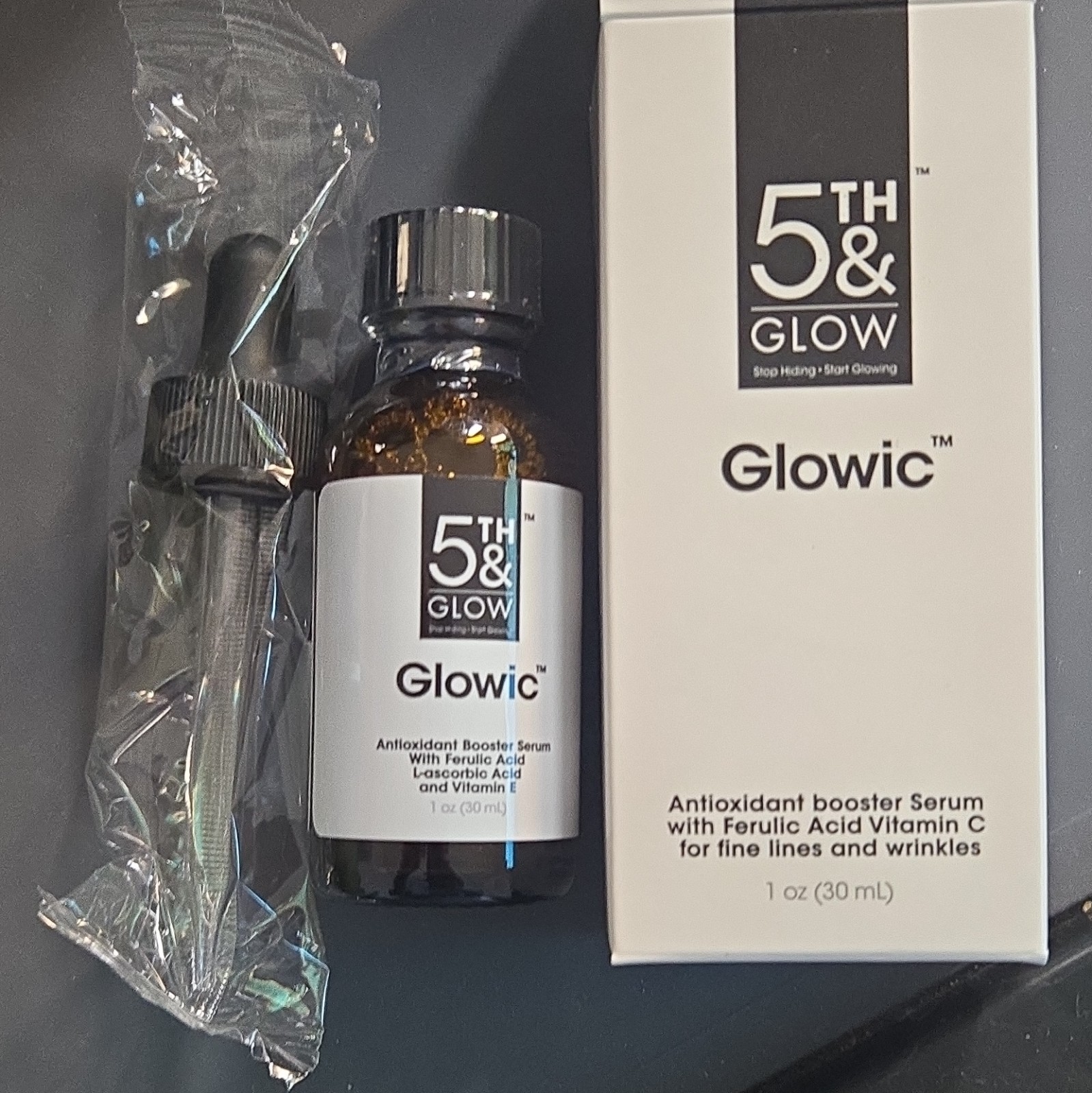5th & Glow Glowic Antioxidant Booster Serum Ferulic + Vitamin C 1 oz