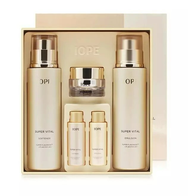IOPE SUPER VITAL Skin Care Duo Set, Emulsion + Softner, Anti-Aging Lifting