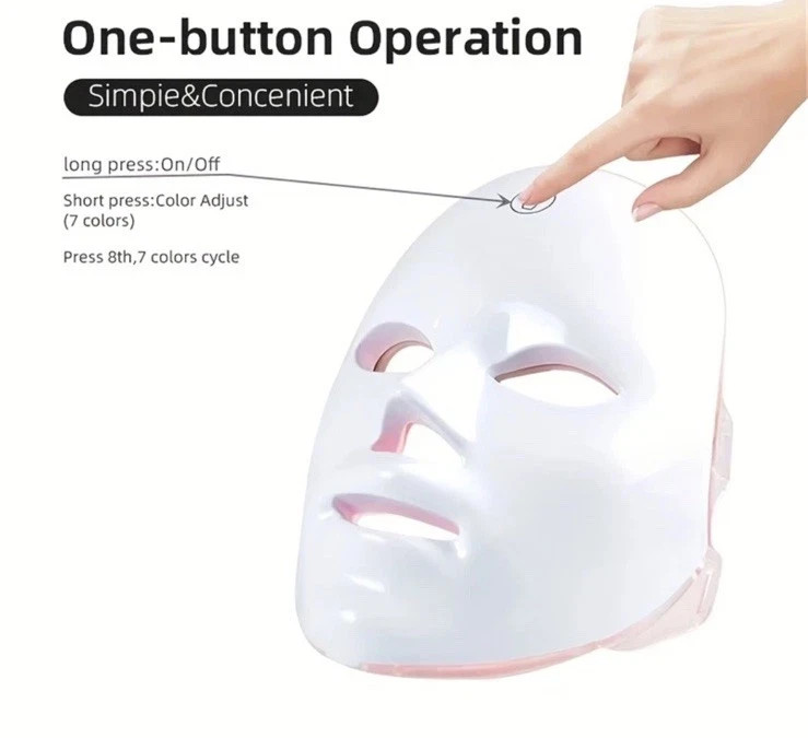 Led Light Therapy Mask, 7 Color Led Face Mask Light Therapy, Red Light Face Mask