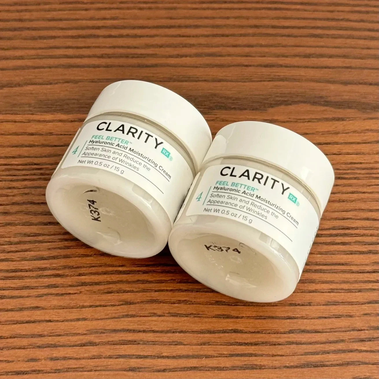 x2 ClarityRx – Feel Better, Hyaluronic Acid Moisturizing Cream, 0.5 oz/15 g