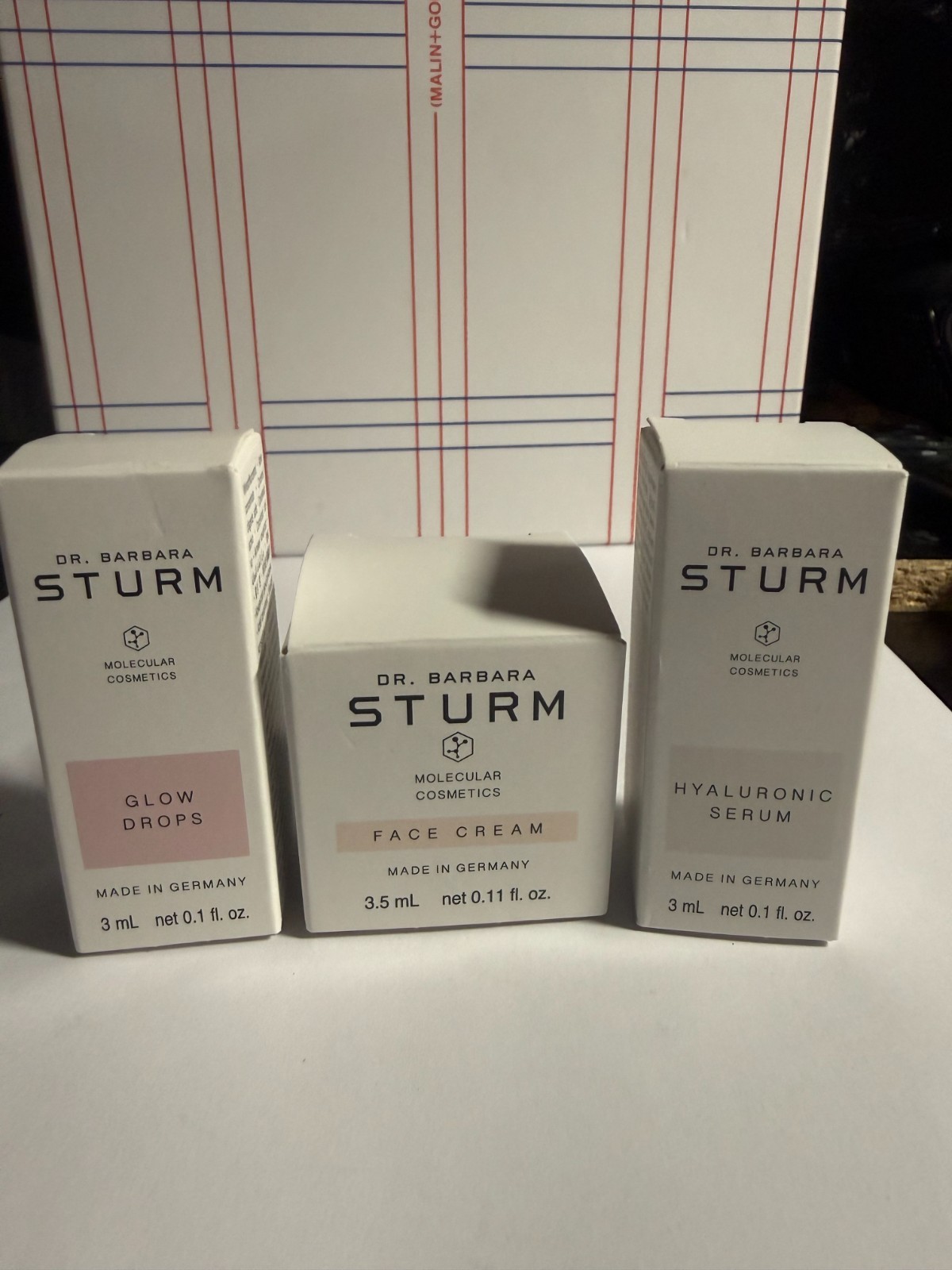 DR. BARBARA STURM Glow Drops, Hyaluronic Serum, Face Cream MINI TRAVEL SIZE NIB