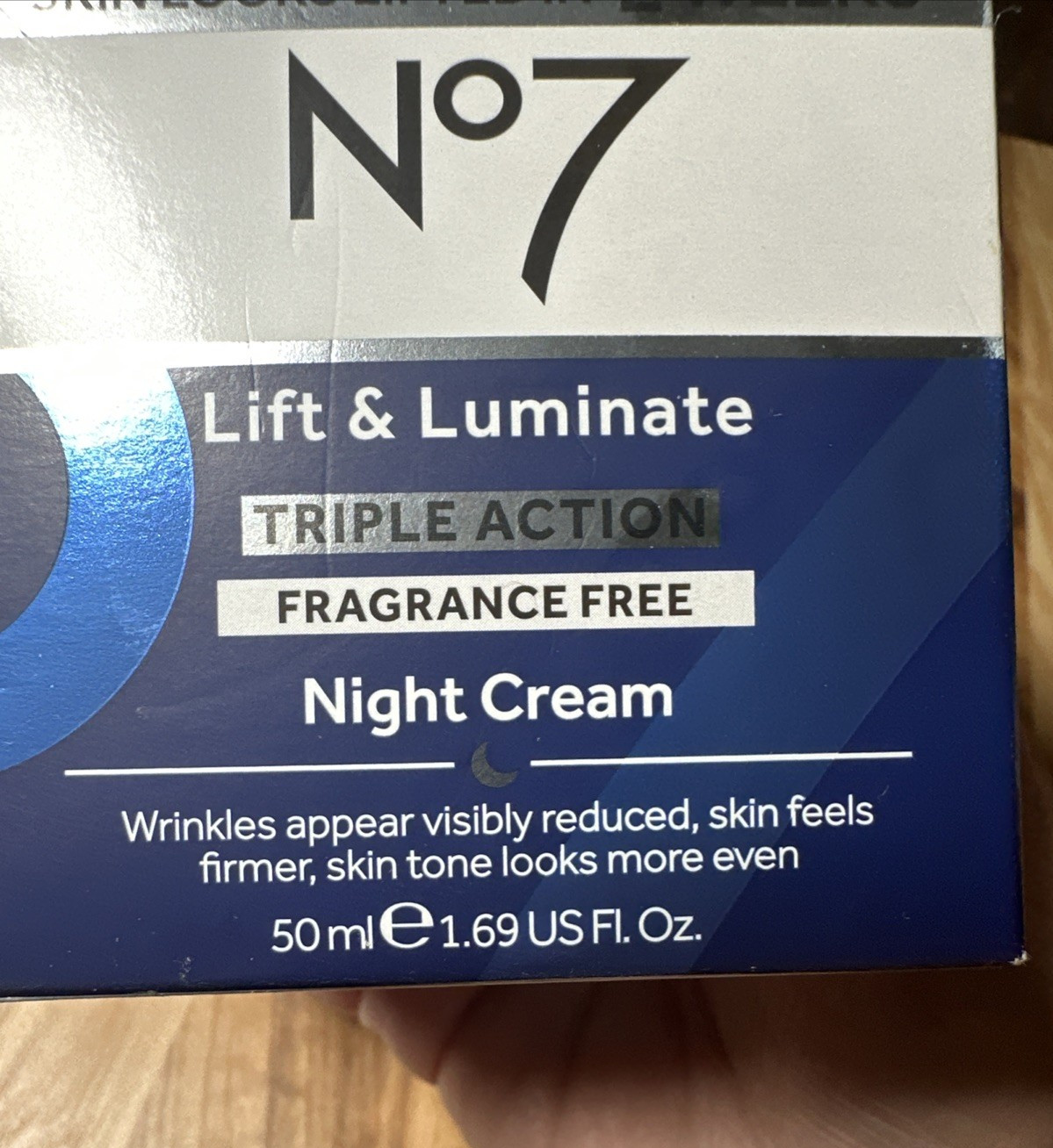 No7 Lift and Luminate Triple Action Fragrance Free Night Cream 1.69oz New Box