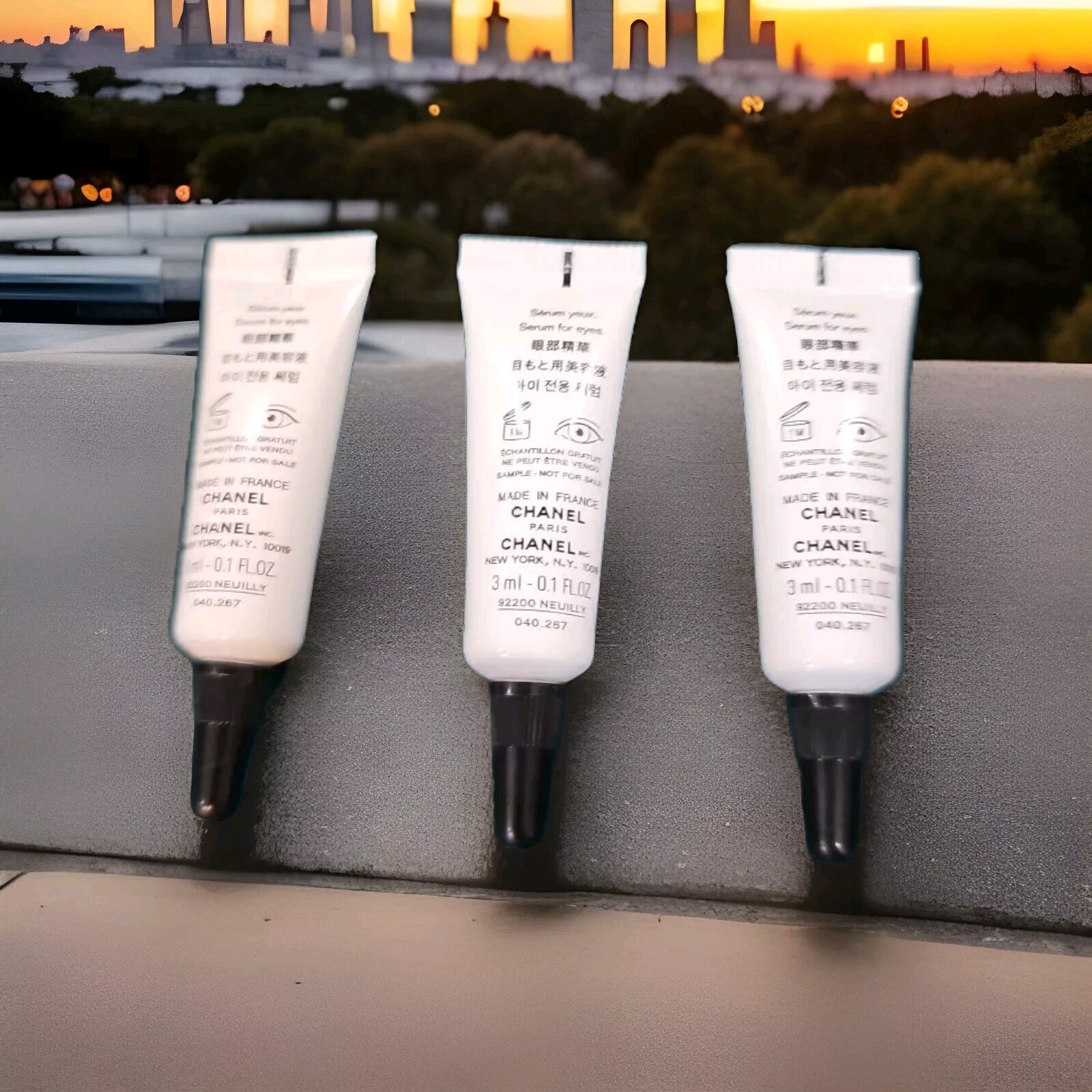 3 x Chanel Blue Serum Eye Smooths-Firms 3ml / 0.1oz each Mini Travel Size