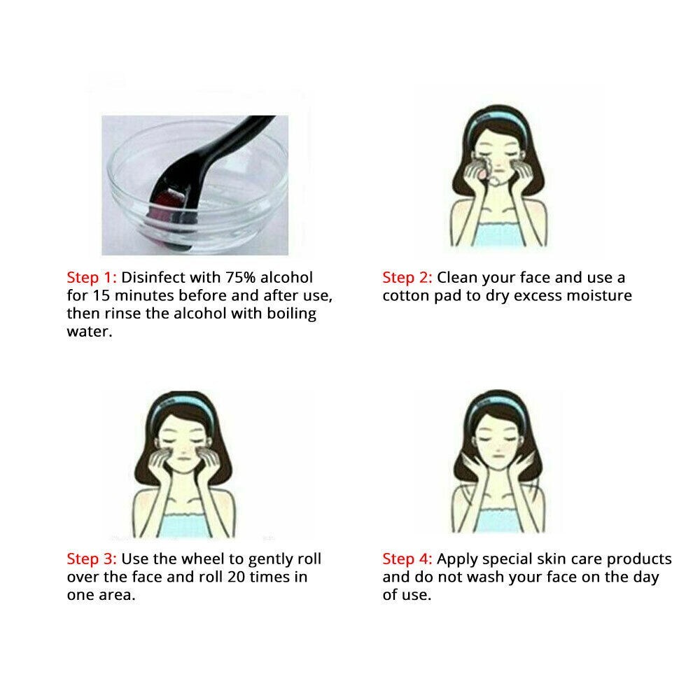 Derma Roller for Hair Loss Beard Growth 0.5-2.0mm Microneedle Dermaroller US