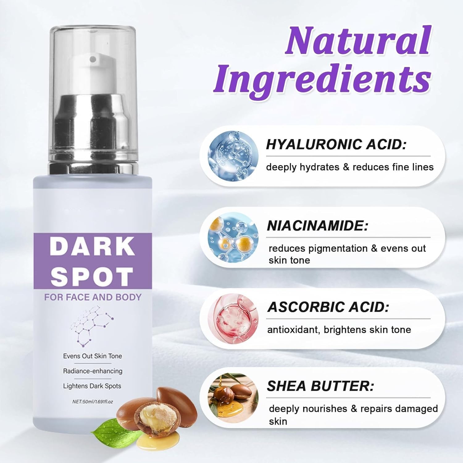 Effective Dark Spot Remover for Face & Body – Age Spots, Sun Spots, Freckles, Me