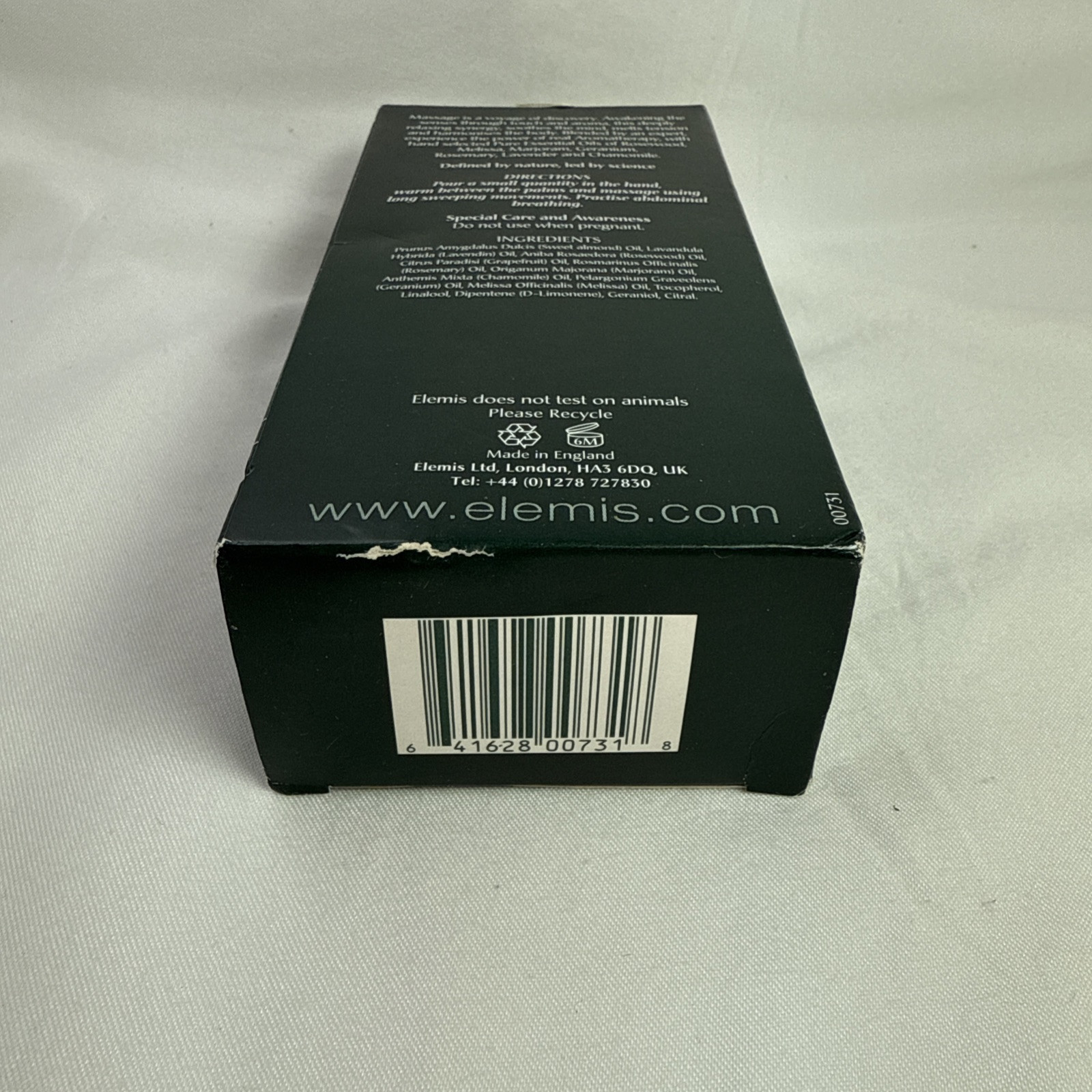Elemis De Stress Massage Oil Aromatherapy 3.4 fl. oz. Green Bottle NEW Relax