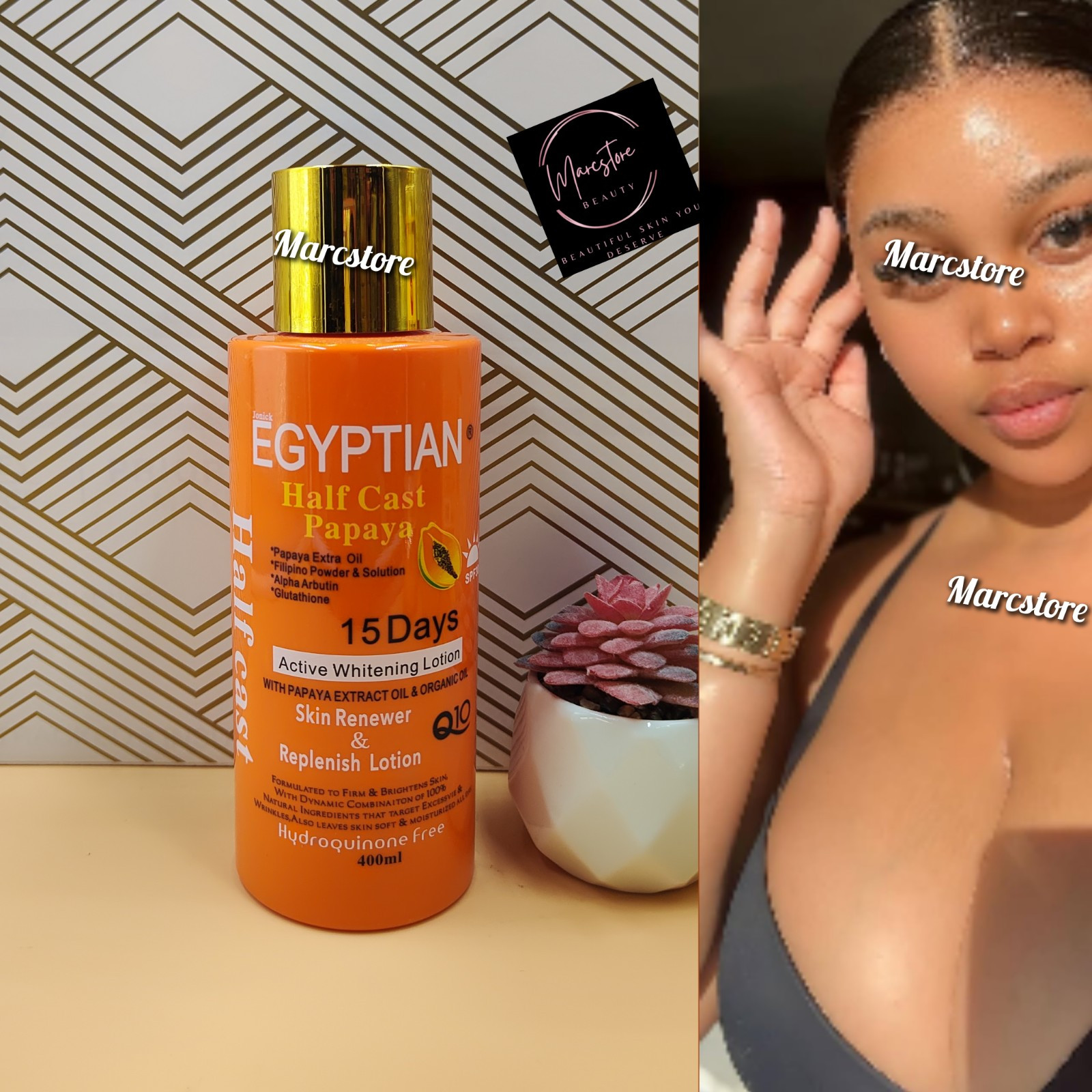 Original Egyptian Papaya Active Face & Body Lotion 400ml X 1 SPF 30