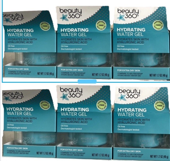 Beauty 360 Hydrating Water Gel + Hyaluronic Acid 1.7oz Each Extra dry Lot of 6