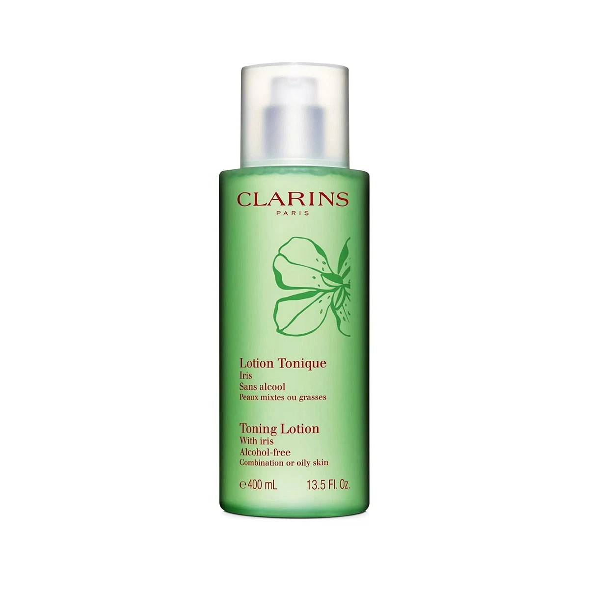 Clarins Toning Lotion with Iris Combination or Oily Skin – Size 400mL / 13.5 Oz.