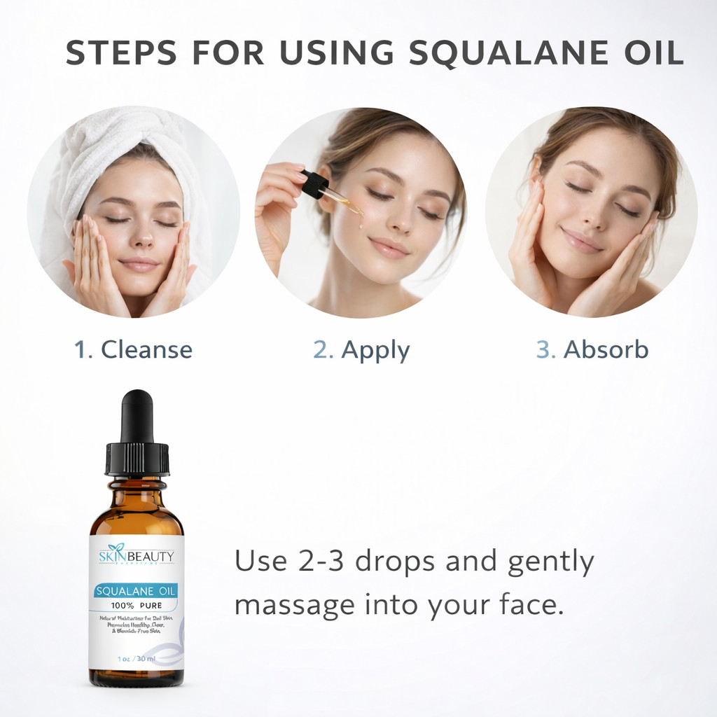 100% Pure Squalane Oil Olive Derived Lightweight Moisturizing Skin Care Oil