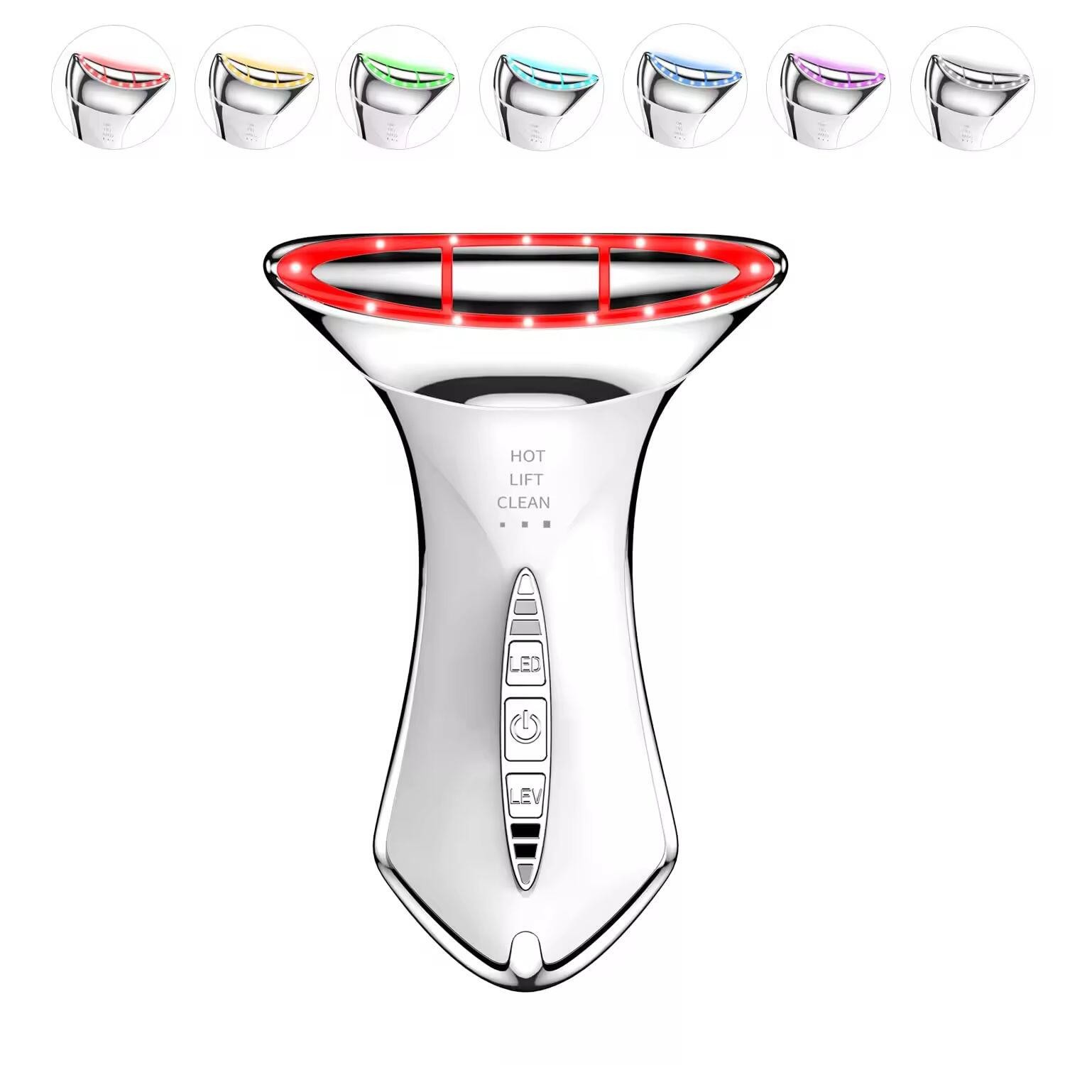 Face & Neck Beauty Device – Adjustable Vibration Modes Facial Massager 7 Color