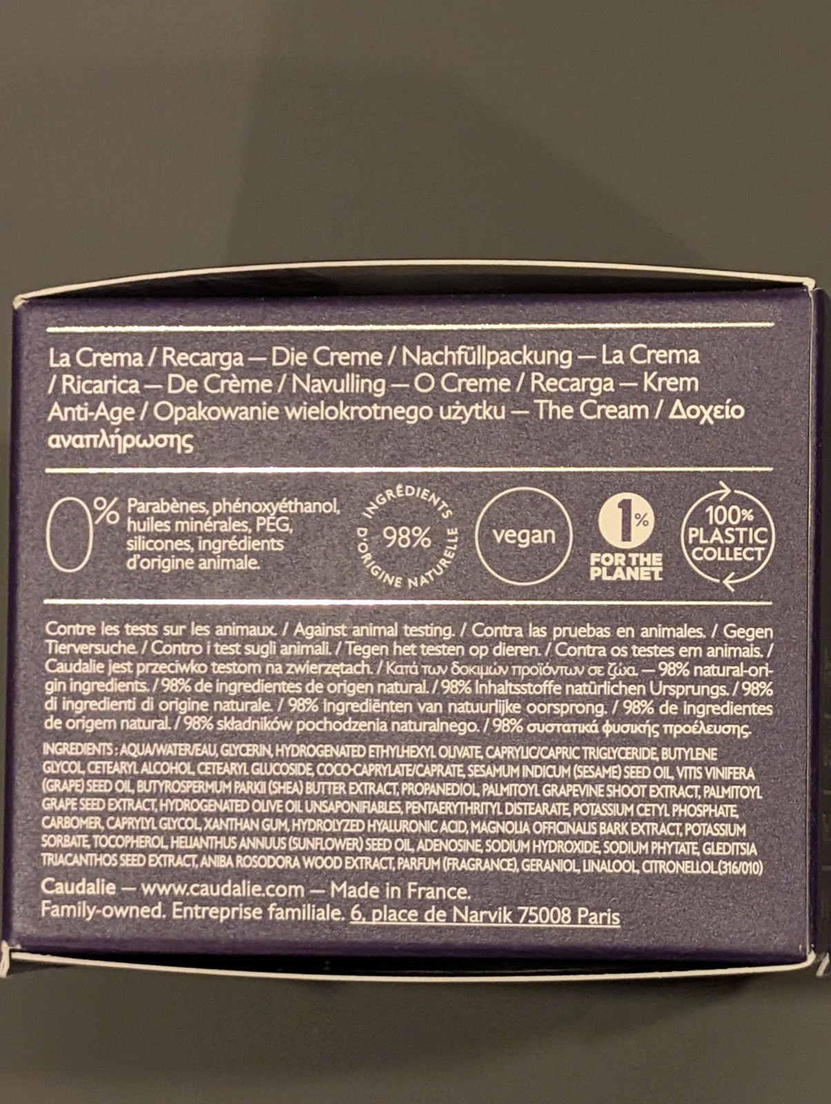 New Caudalie Premier Cru The Cream Anti-Aging Moisturizer Sealed Refill 50mL