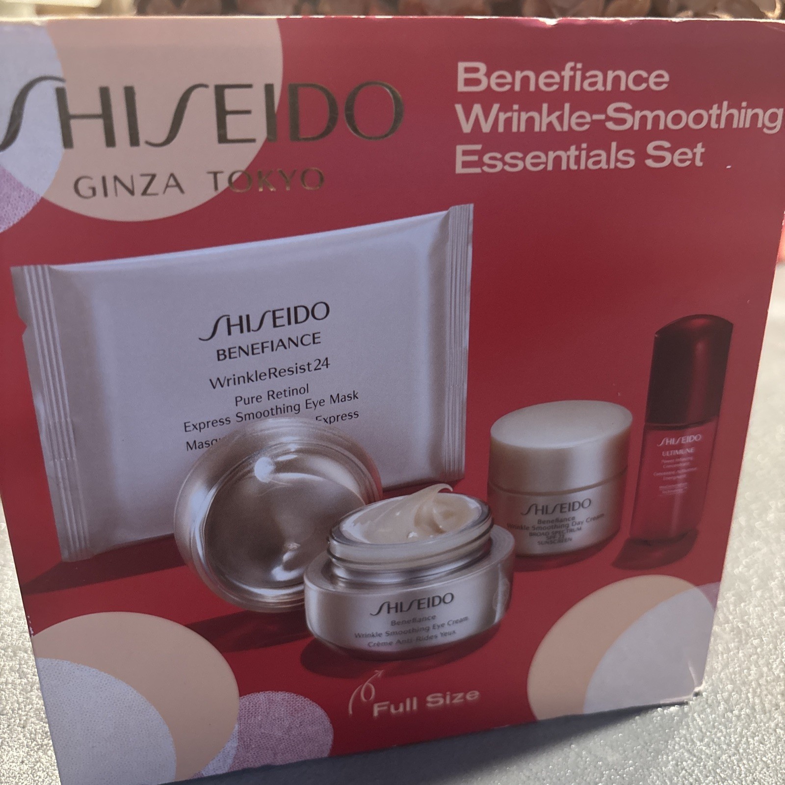 Shiseido Beneficial Wrinkle Smoothing Essentials Set ( Eye Cream) See Photos New