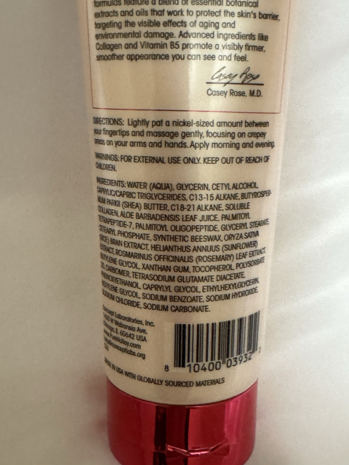 CREPEY Skin HANDS & ARMS Anti Aging Cream Shea Butter Hyaluronic Acid NEW