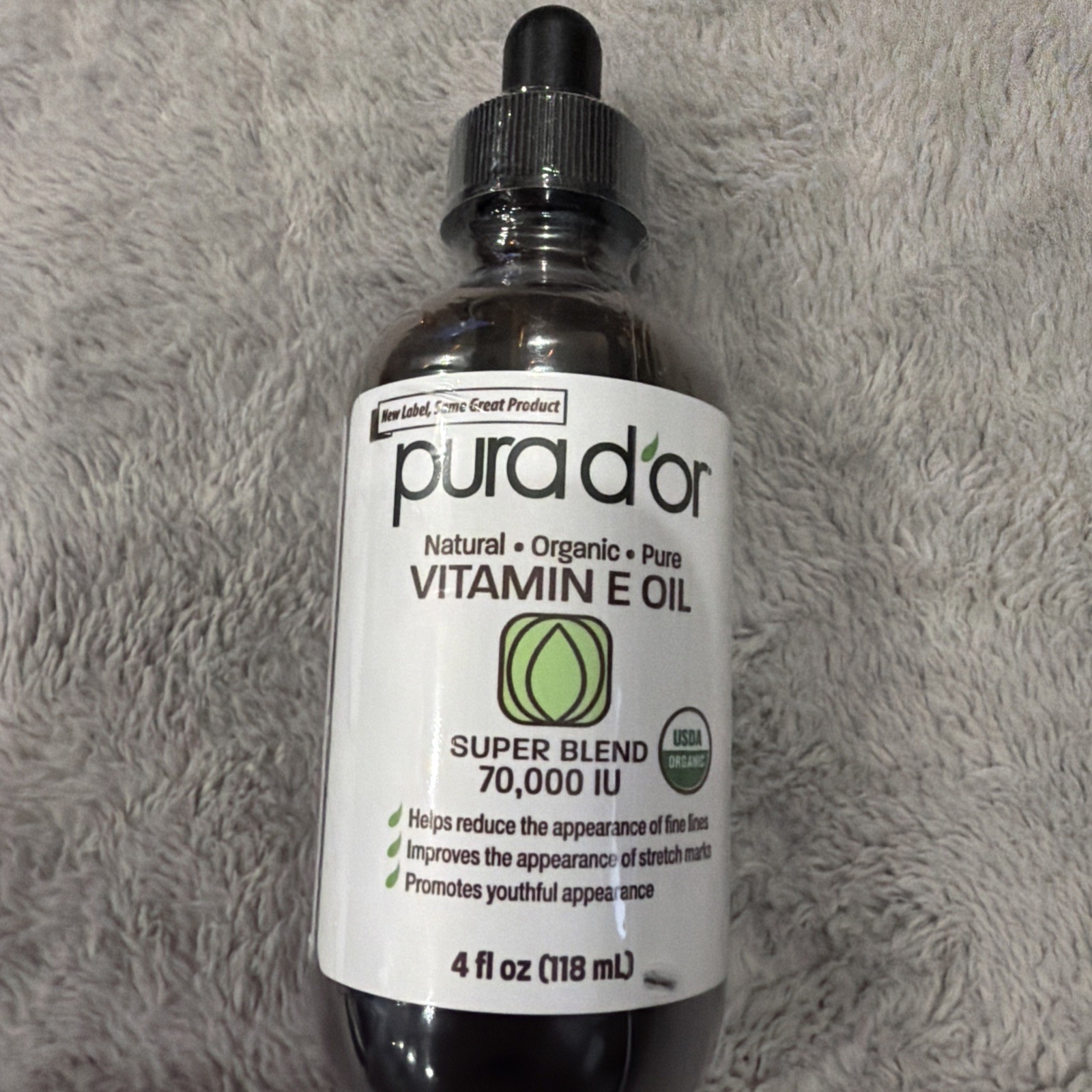 PURA D’OR Dor Organic Vitamin E Oil Super Blend 70,000 IU, 4 OZ