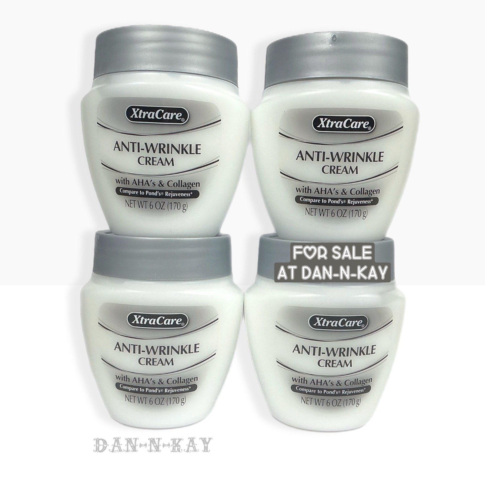 4 PACK XtraCare Anti Wrinkle Cream AHA’s & Collagen 6 oz Each Firming